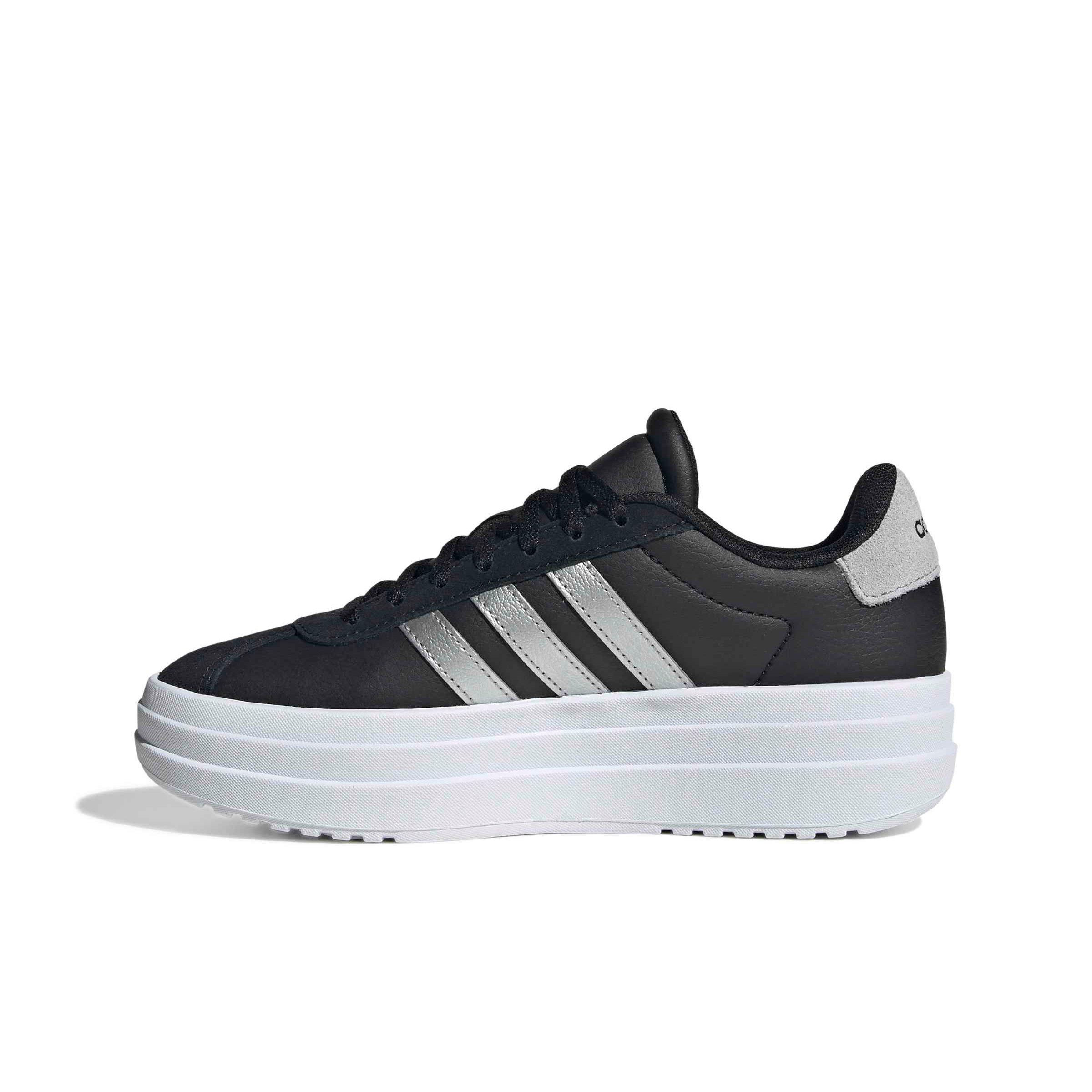 adidas VL Court Bold "Core Black/Silver Metallic/Ftwr White" Grade School Boys' Shoe - BLACK/SILVER/WHITE