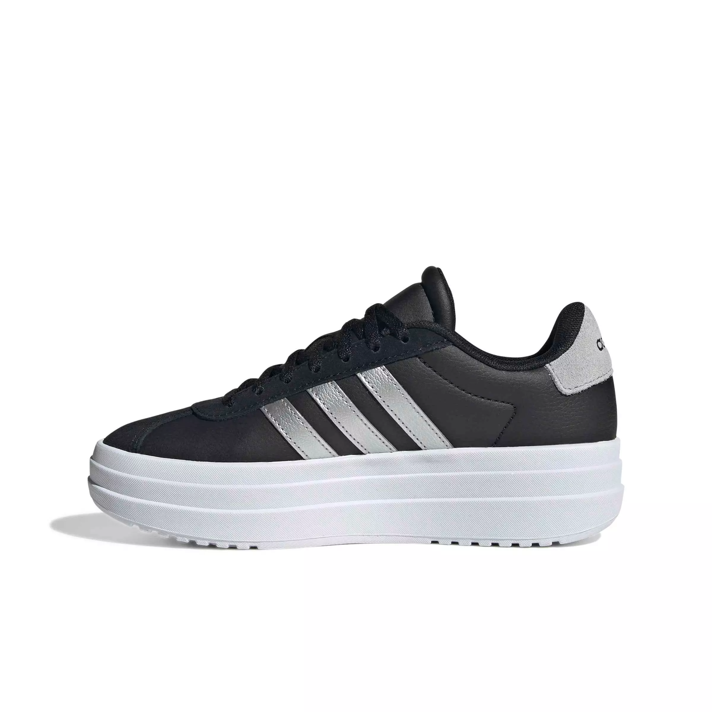 adidas VL Court Bold "Core Black/Silver Metallic/Ftwr White" Grade School Boys' Shoe - BLACK/SILVER/WHITE