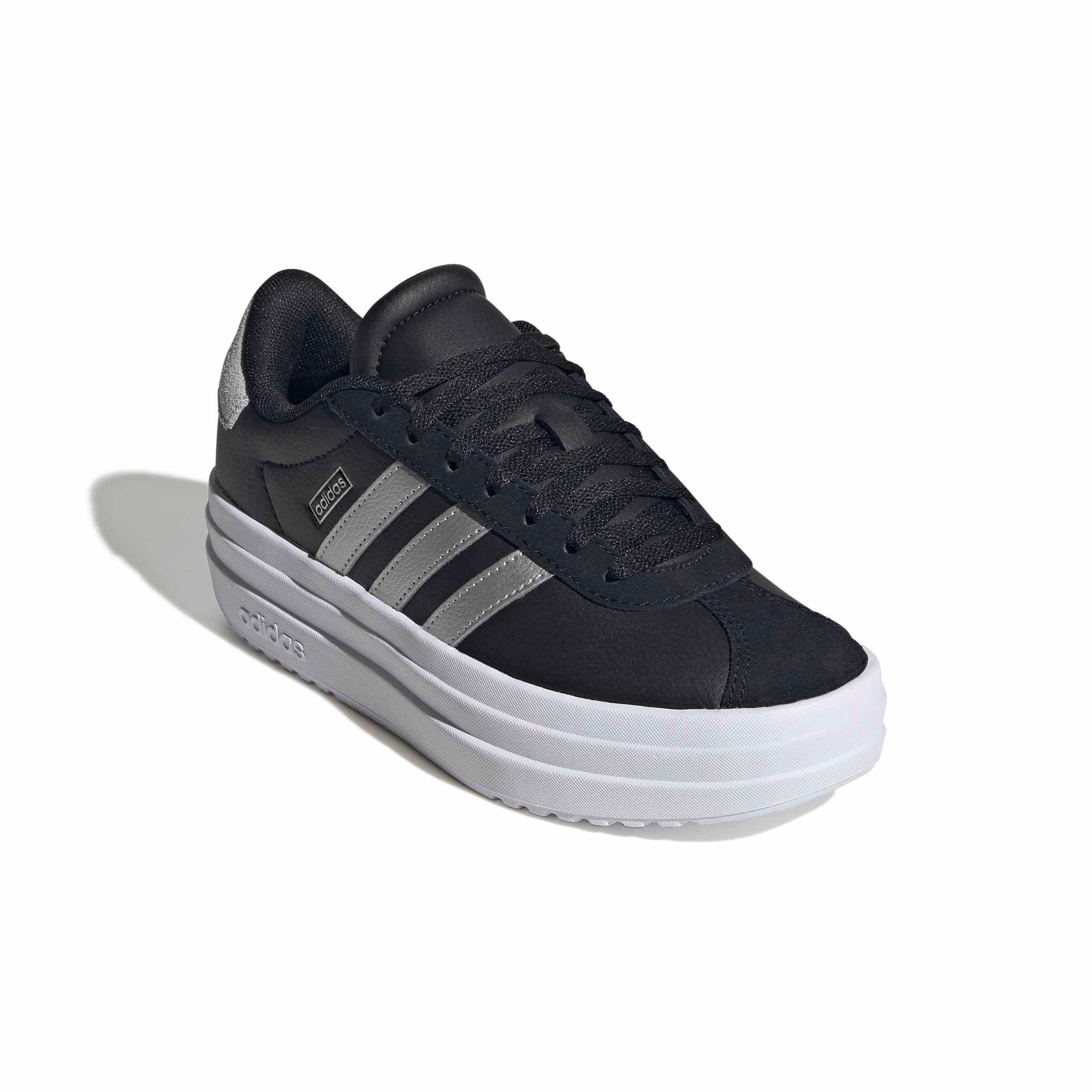 adidas VL Court Bold "Core Black/Silver Metallic/Ftwr White" Grade School Boys' Shoe - BLACK/SILVER/WHITE