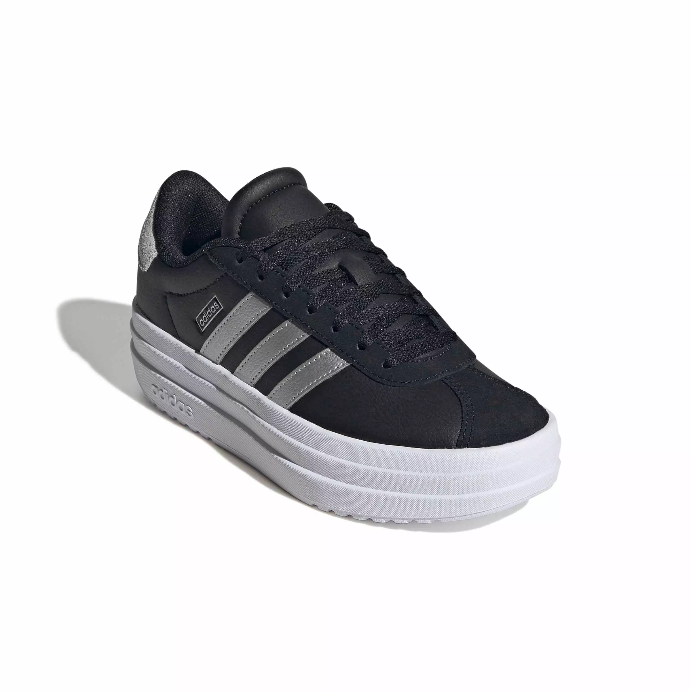 adidas VL Court Bold "Core Black/Silver Metallic/Ftwr White" Grade School Boys' Shoe - BLACK/SILVER/WHITE