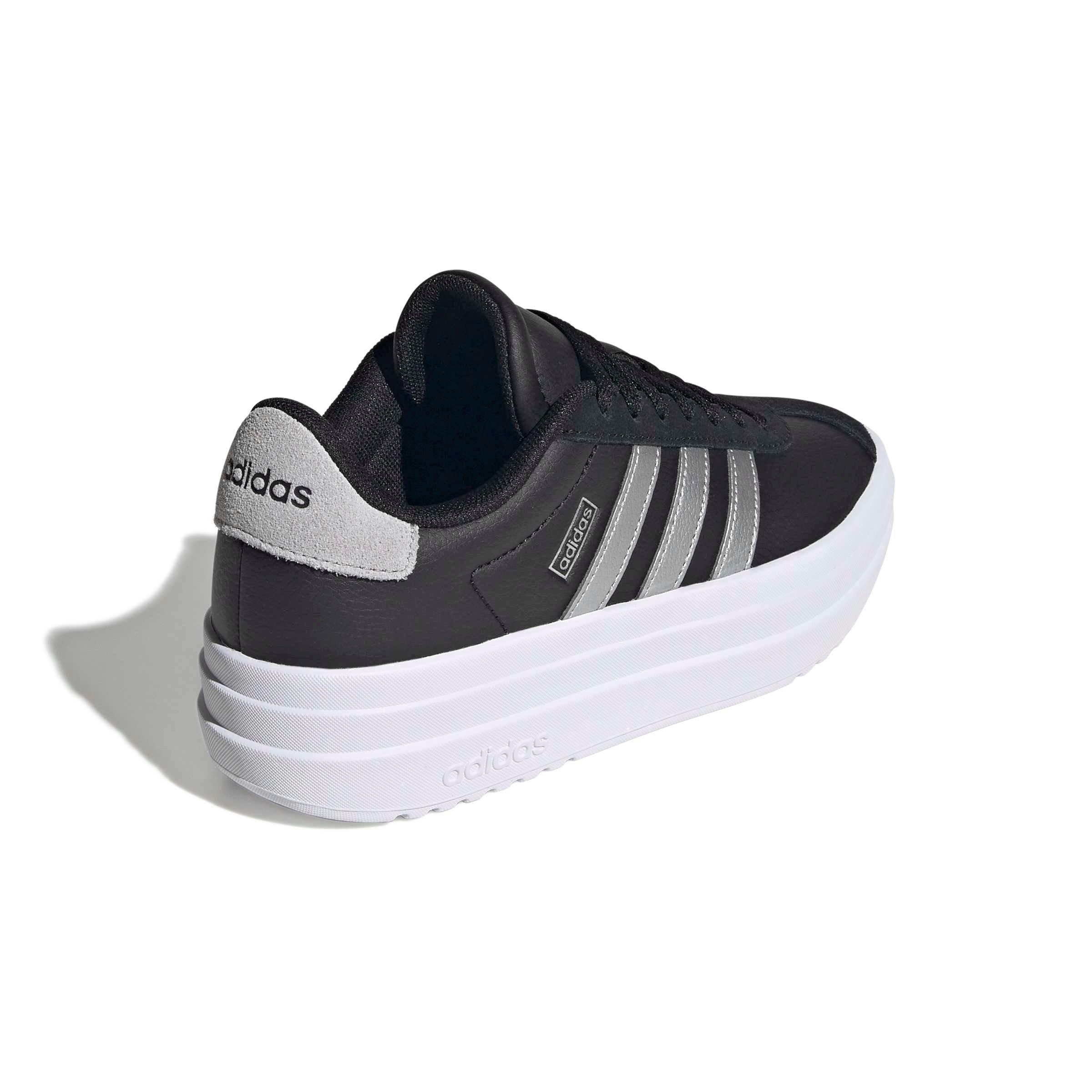 adidas VL Court Bold "Core Black/Silver Metallic/Ftwr White" Grade School Boys' Shoe - BLACK/SILVER/WHITE