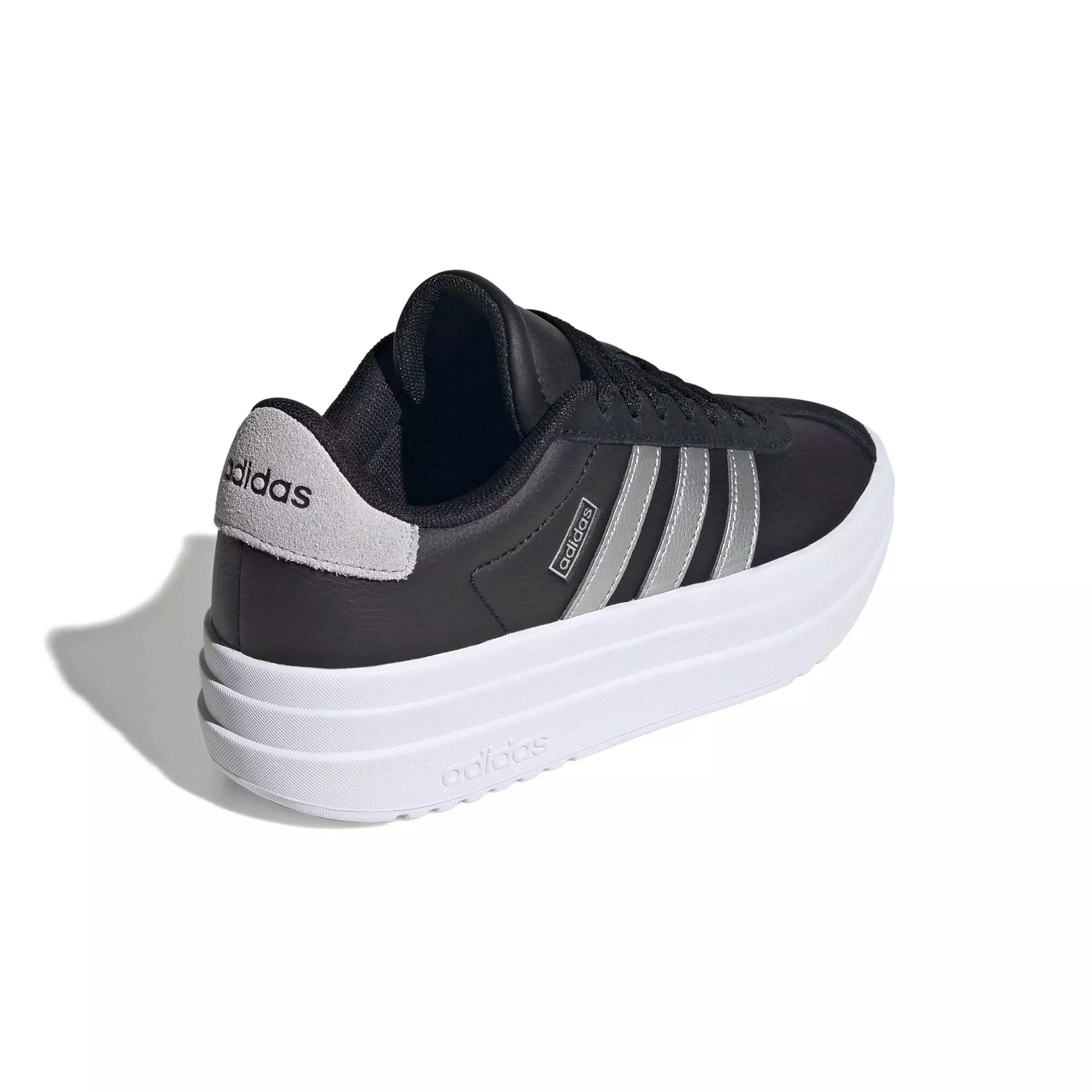 adidas VL Court Bold "Core Black/Silver Metallic/Ftwr White" Grade School Boys' Shoe - BLACK/SILVER/WHITE
