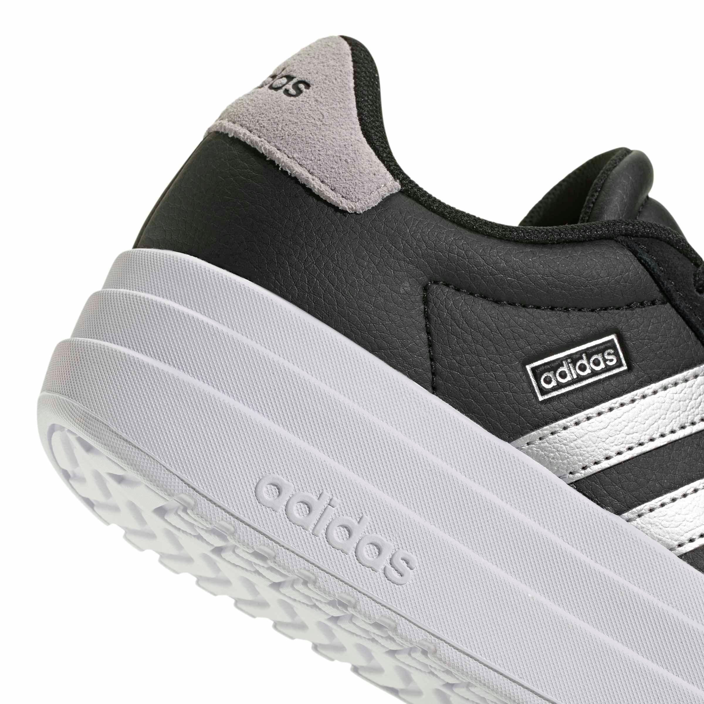 adidas VL Court Bold "Core Black/Silver Metallic/Ftwr White" Grade School Boys' Shoe - BLACK/SILVER/WHITE