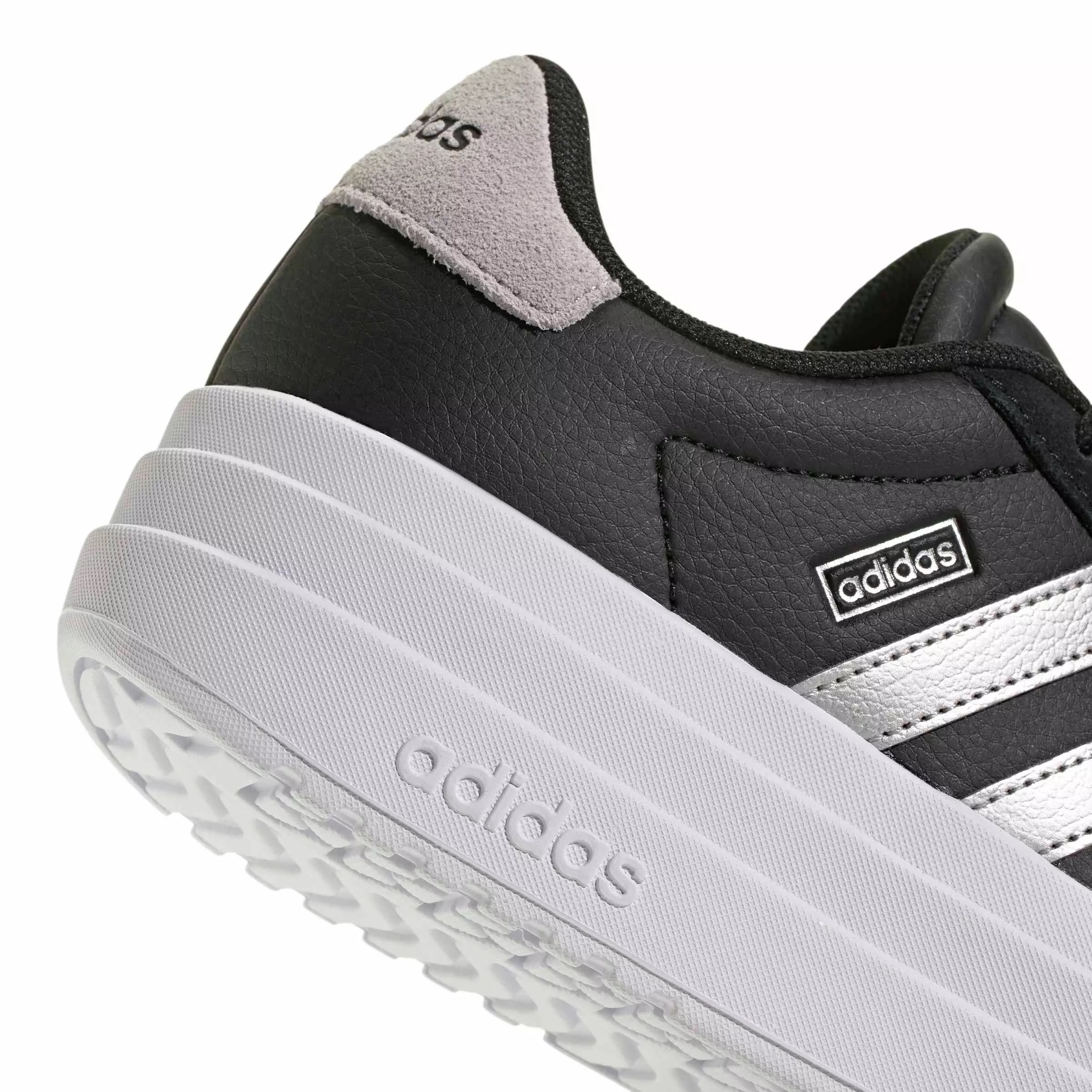 adidas VL Court Bold "Core Black/Silver Metallic/Ftwr White" Grade School Boys' Shoe - BLACK/SILVER/WHITE