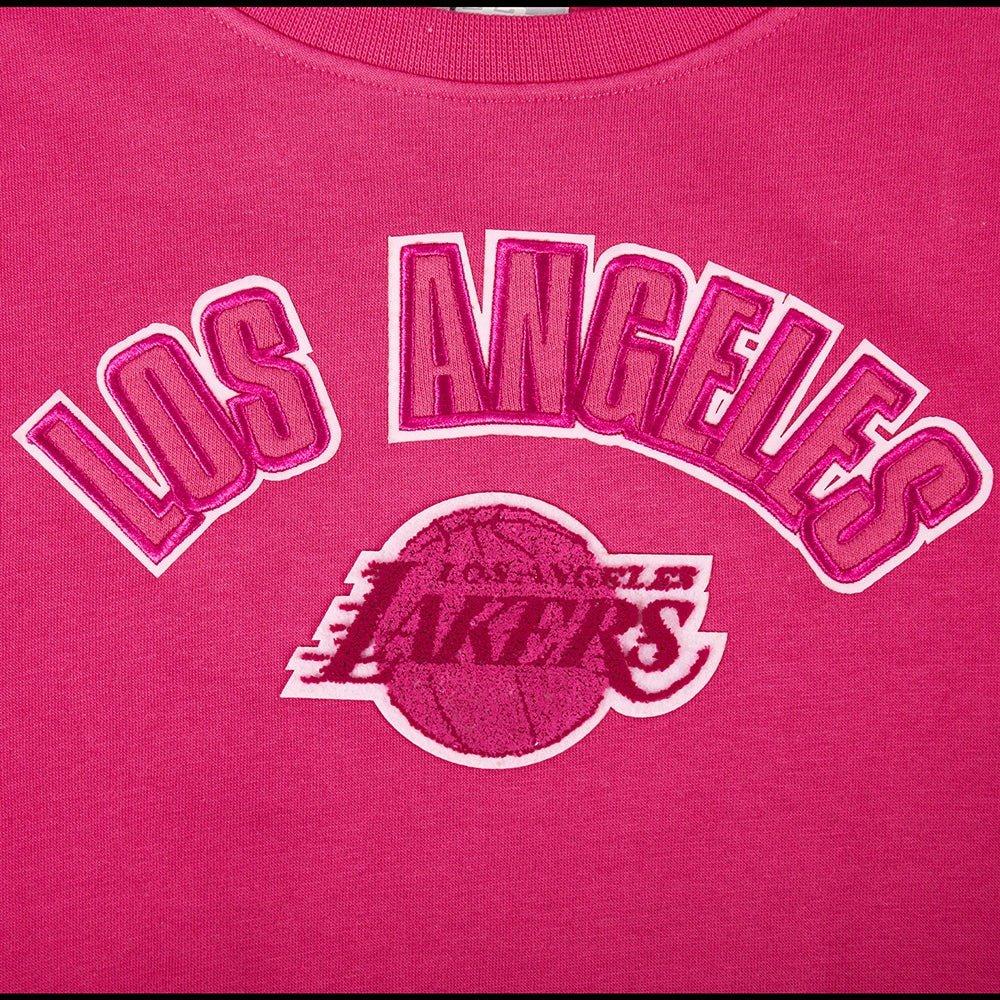 Pro Standard Big Girls' NBA Los Angeles Lakers Triple Pink Fleece Sweatshirt - Pink - PINK Thumbnail View 5