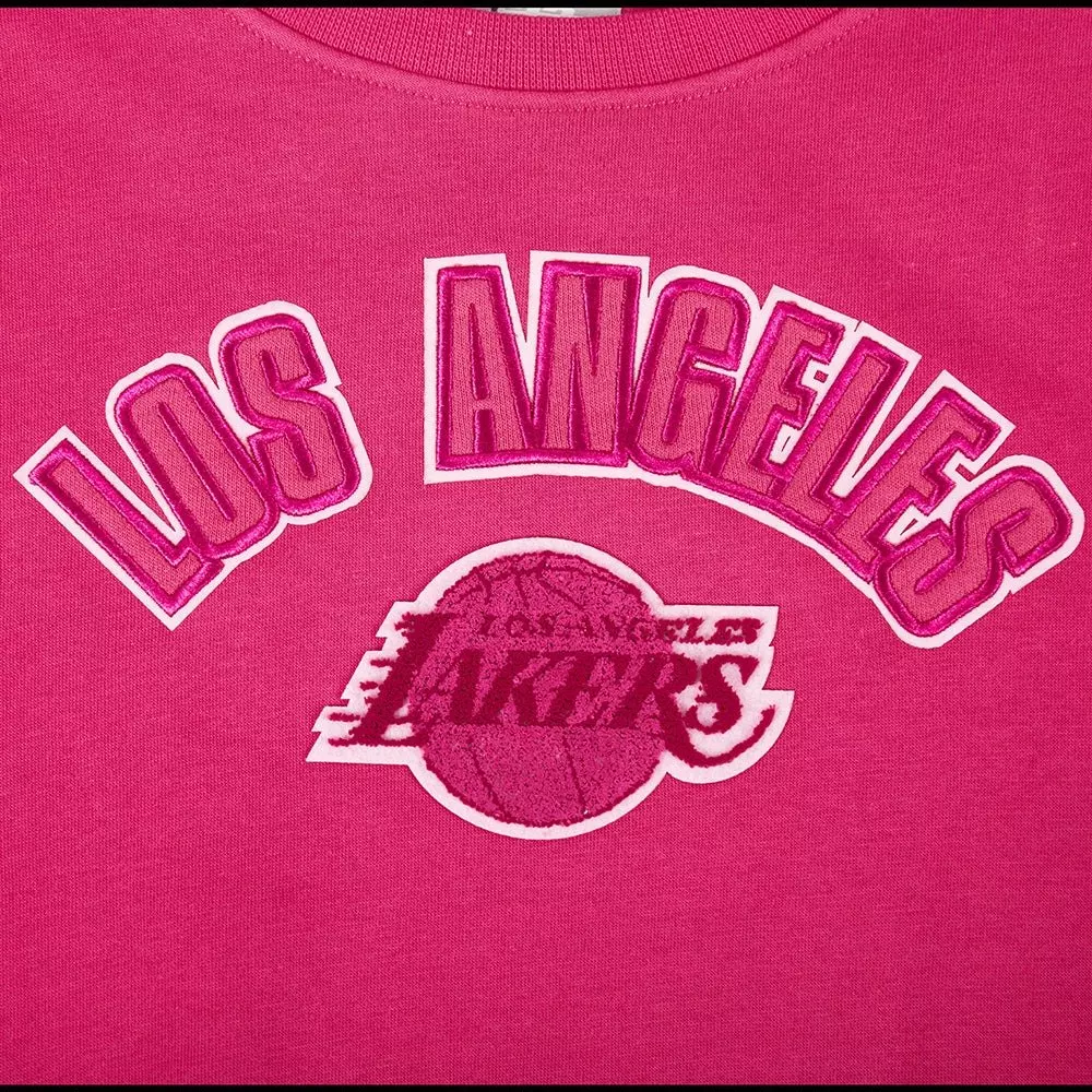Pro Standard Big Girls' NBA Los Angeles Lakers Triple Pink Fleece Sweatshirt - Pink - PINK