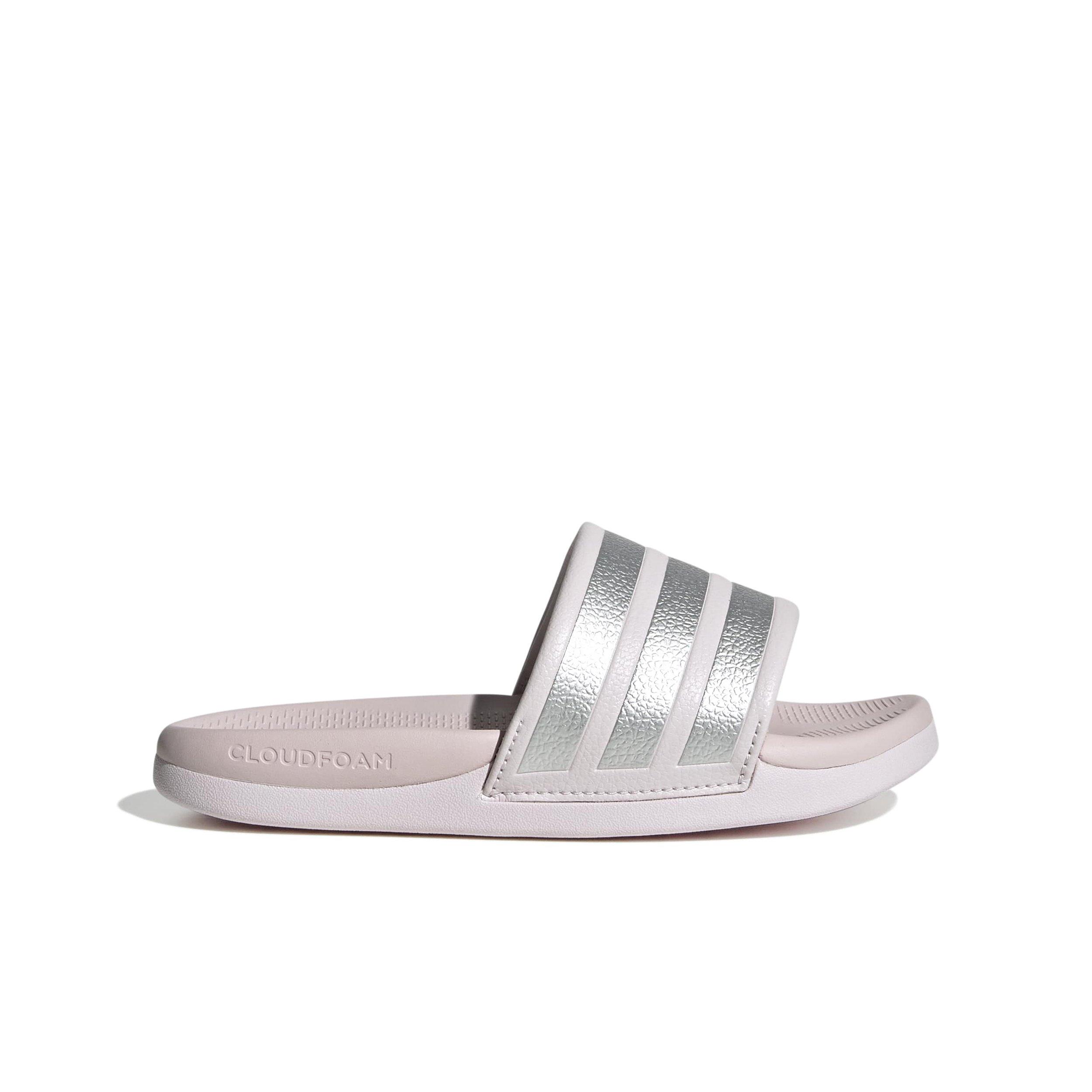 adidas Adilette Comfort 2.0 "Almost Pink/Silver Metallic/Almost Pink" Preschool Girls' Slide - PINK/SILVER/PINK