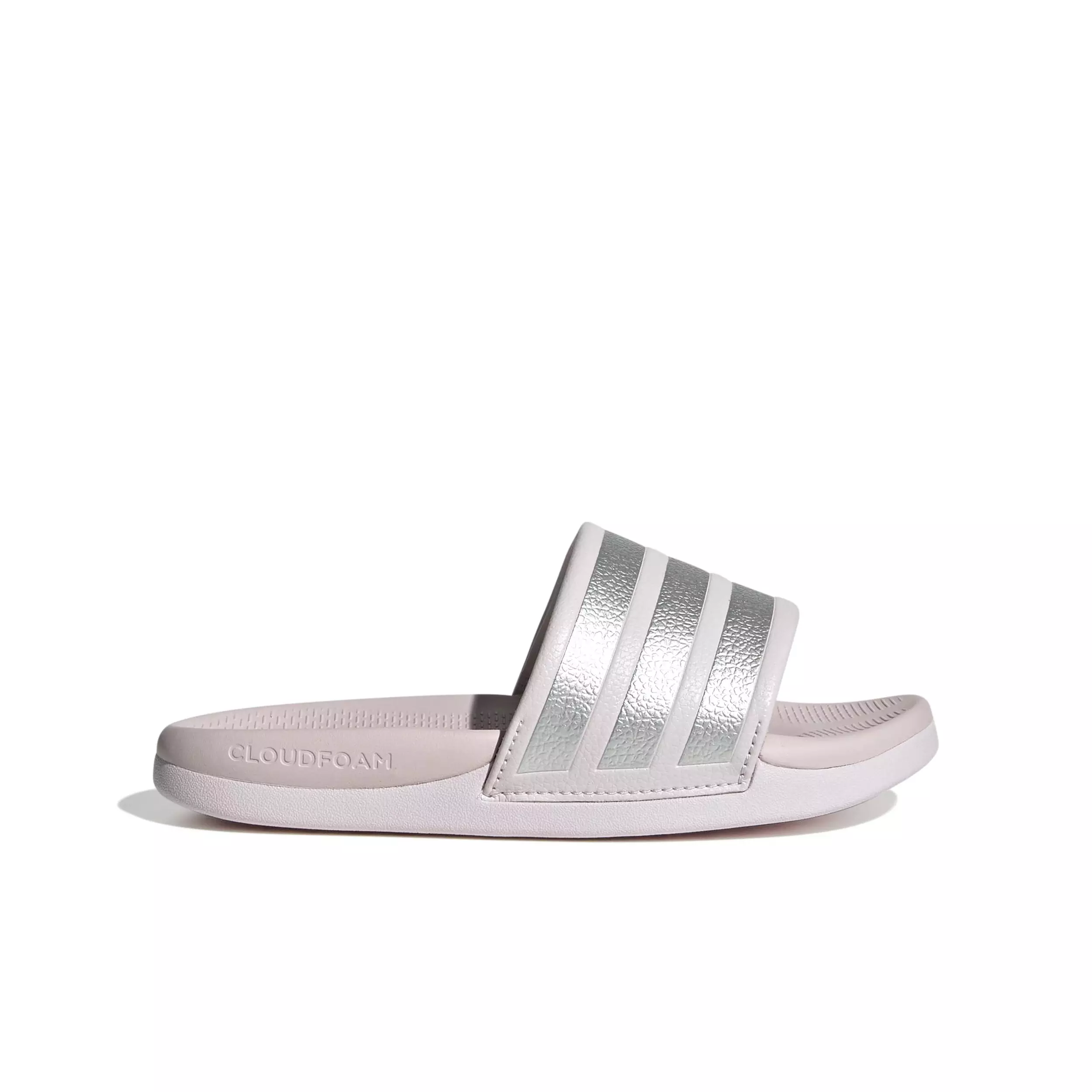 adidas Adilette Comfort 2.0 "Almost Pink/Silver Metallic/Almost Pink" Preschool Girls' Slide - PINK/SILVER/PINK