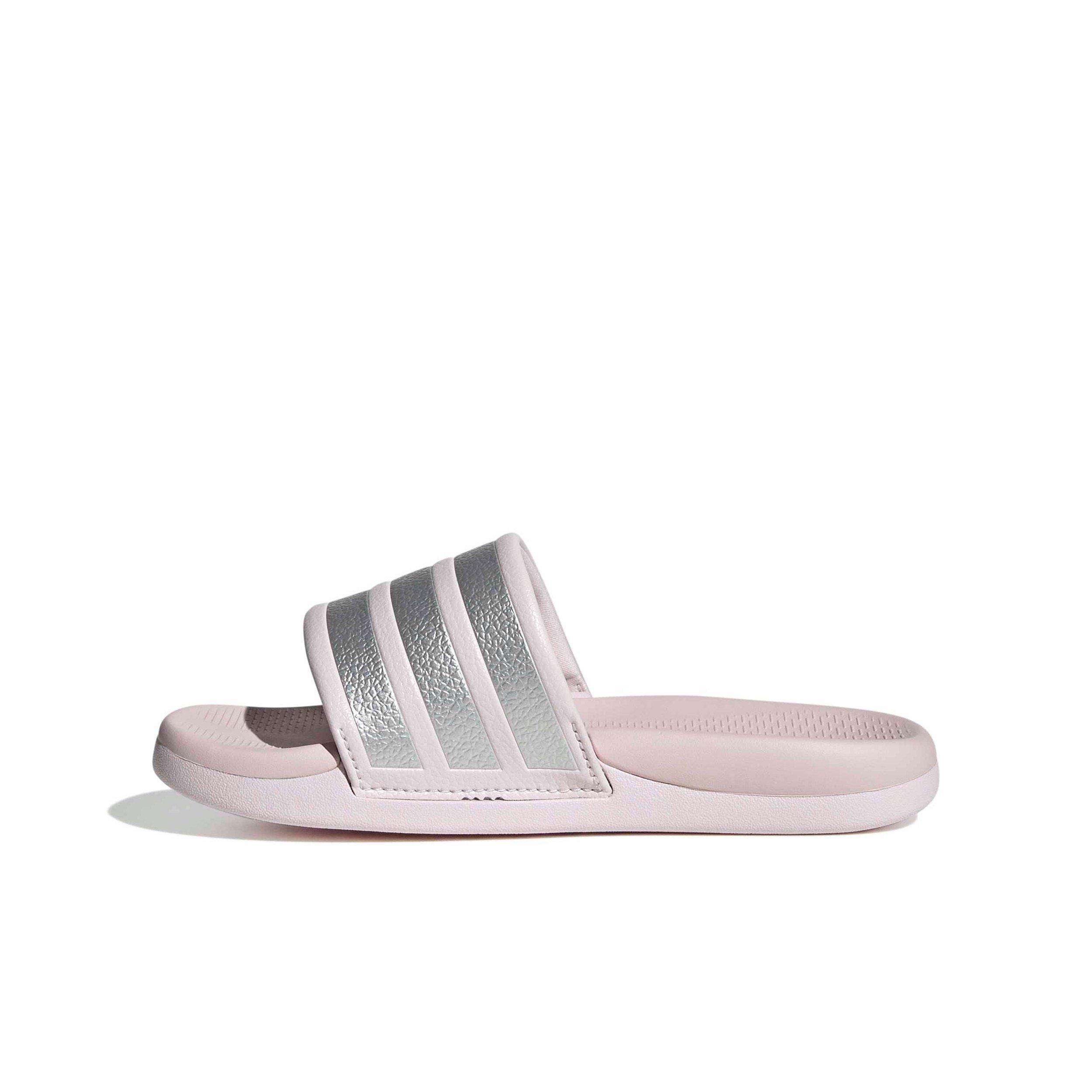 adidas Adilette Comfort 2.0 "Almost Pink/Silver Metallic/Almost Pink" Preschool Girls' Slide - PINK/SILVER/PINK