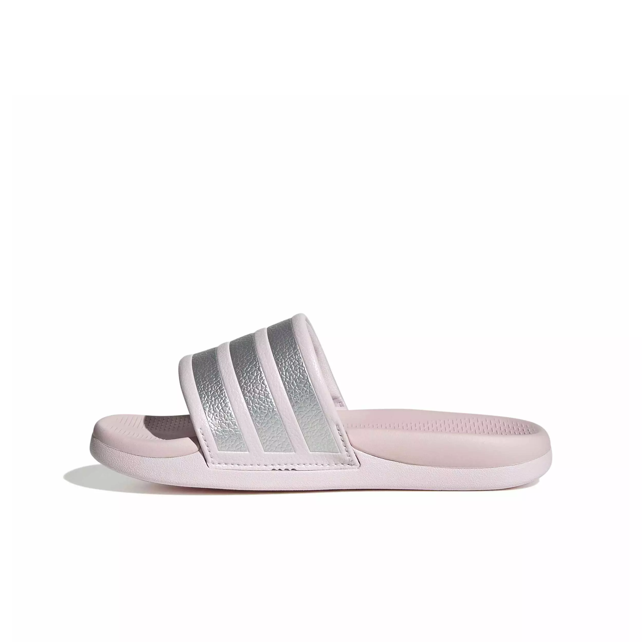 adidas Adilette Comfort 2.0 "Almost Pink/Silver Metallic/Almost Pink" Preschool Girls' Slide - PINK/SILVER/PINK