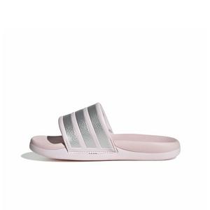 adidas Adilette Comfort 2.0 "Almost Pink/Silver Metallic/Almost Pink" Preschool Girls' Slide - PINK/SILVER/PINK