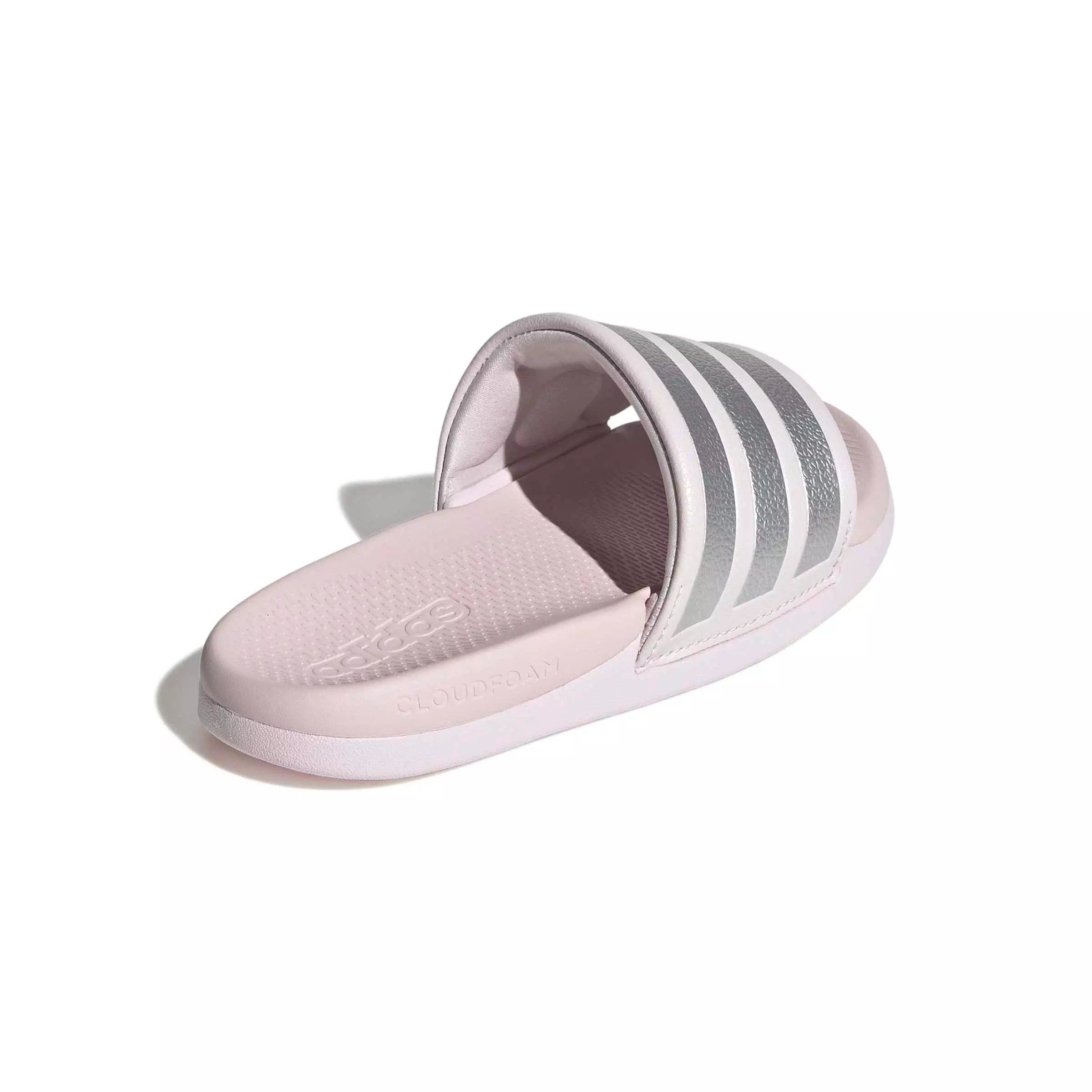 adidas Adilette Comfort 2.0 "Almost Pink/Silver Metallic/Almost Pink" Preschool Girls' Slide - PINK/SILVER/PINK