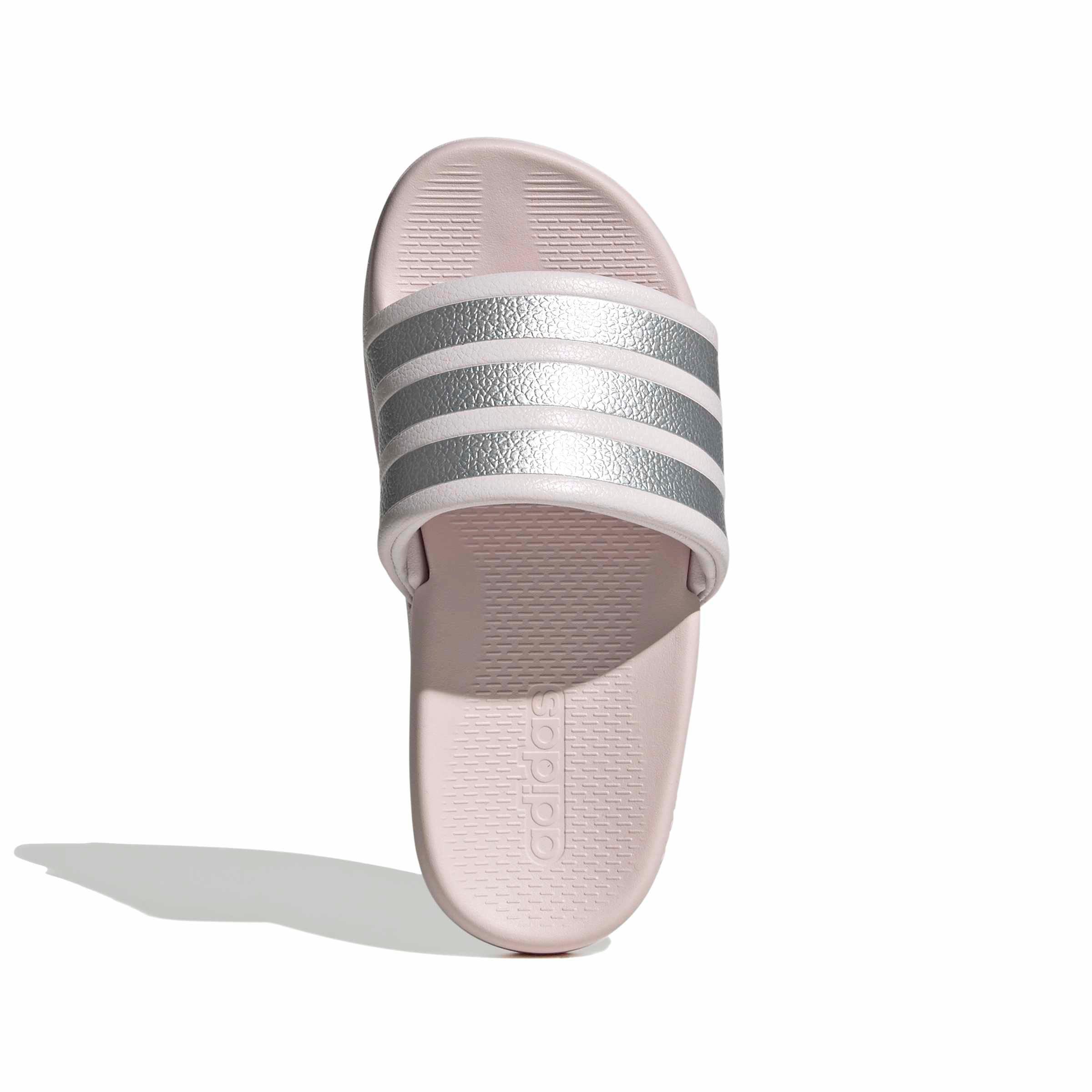 adidas Adilette Comfort 2.0 "Almost Pink/Silver Metallic/Almost Pink" Preschool Girls' Slide - PINK/SILVER/PINK
