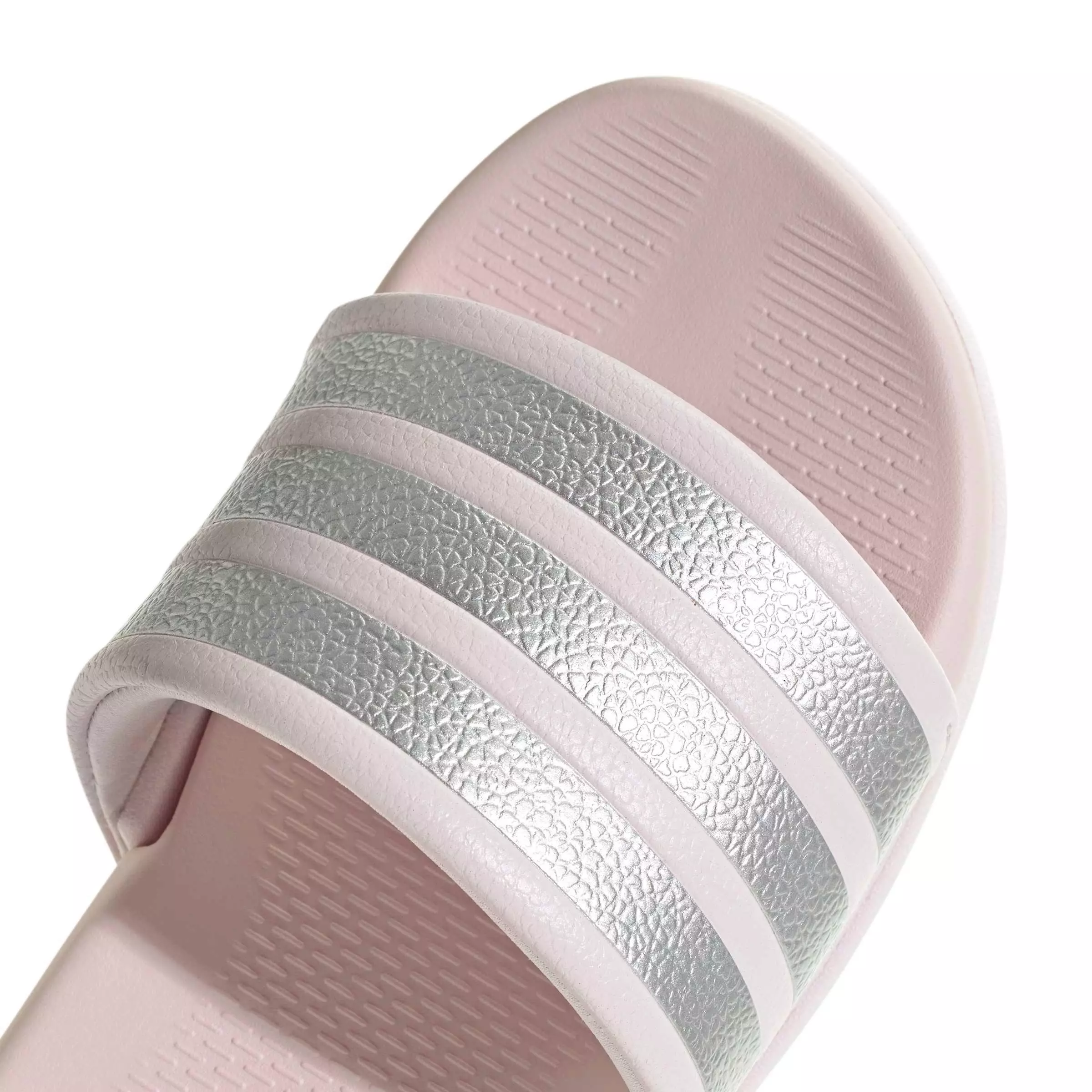 adidas Adilette Comfort 2.0 "Almost Pink/Silver Metallic/Almost Pink" Preschool Girls' Slide - PINK/SILVER/PINK