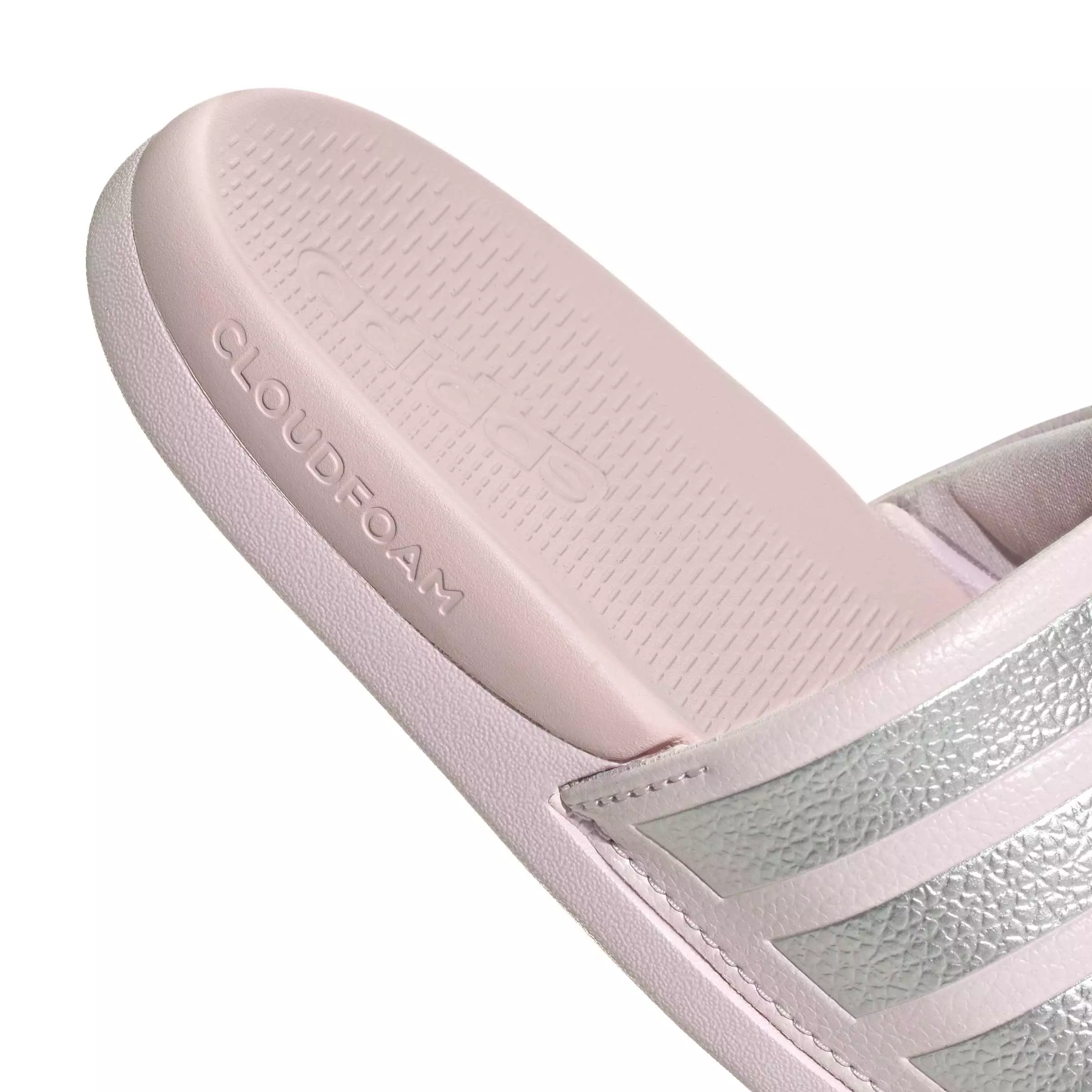 adidas Adilette Comfort 2.0 "Almost Pink/Silver Metallic/Almost Pink" Preschool Girls' Slide - PINK/SILVER/PINK