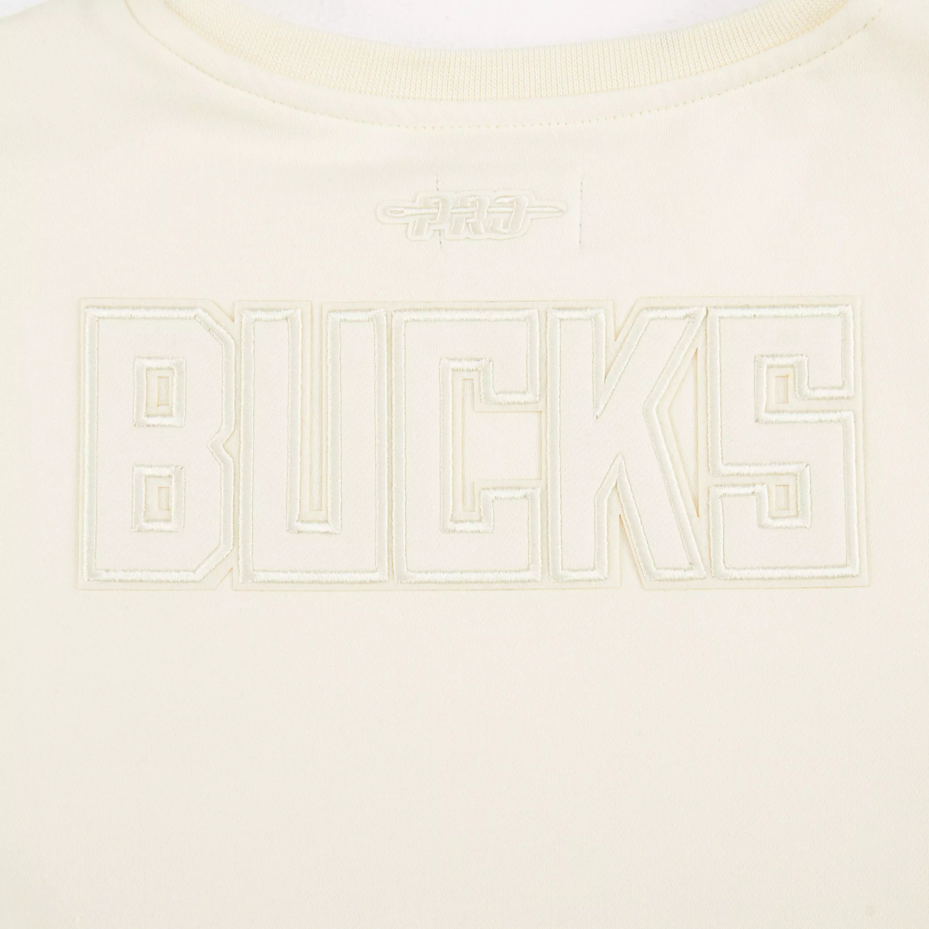 Pro Standard Big Girls' NBA Milwaukee Bucks Neutral Fleece Sweatshirt -Cream - CREAM