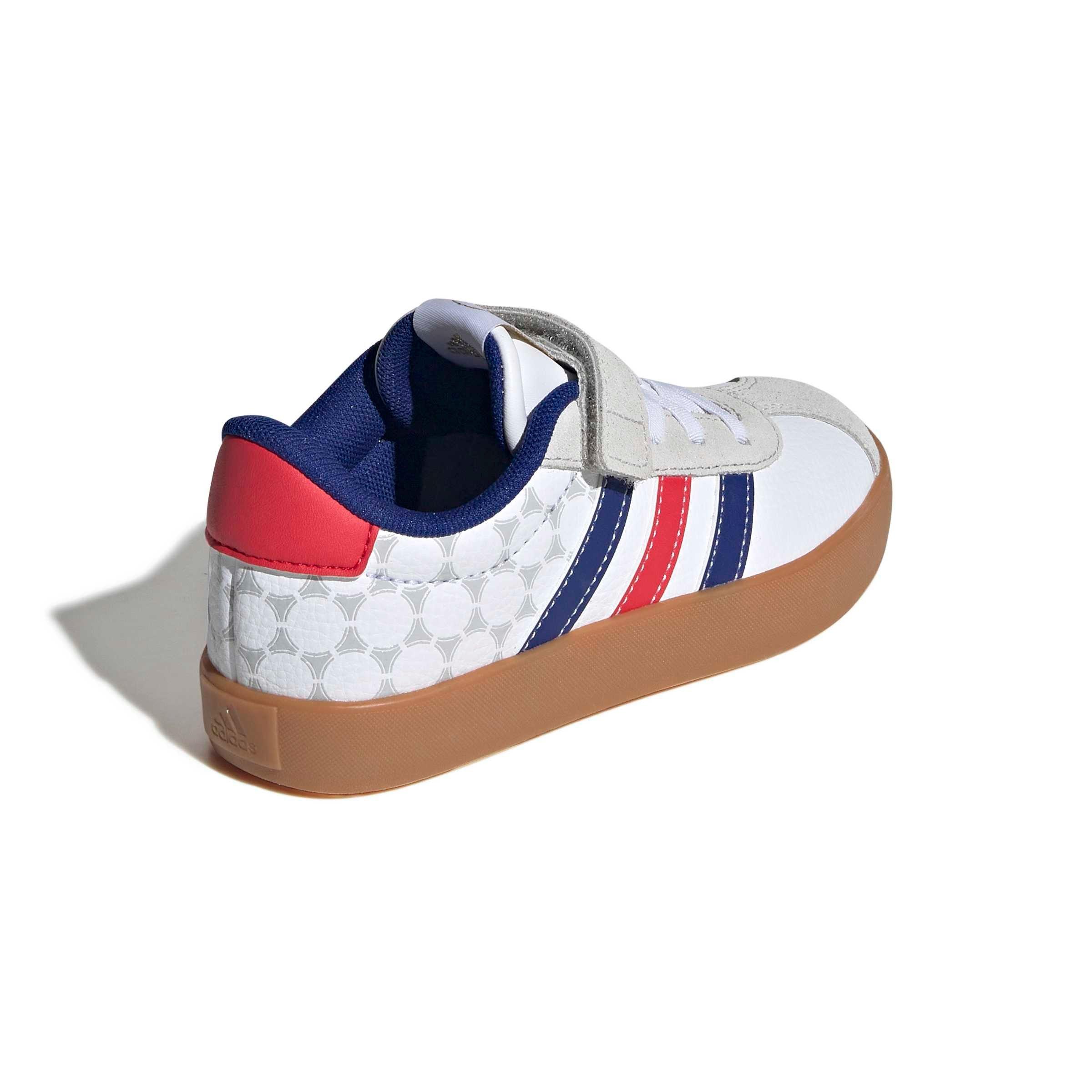adidas VL Court 3.0 "Ftwr White/Pure Ruby/Mystery Ink" Preschool Boys' Shoe - WHITE/RUBY/INK