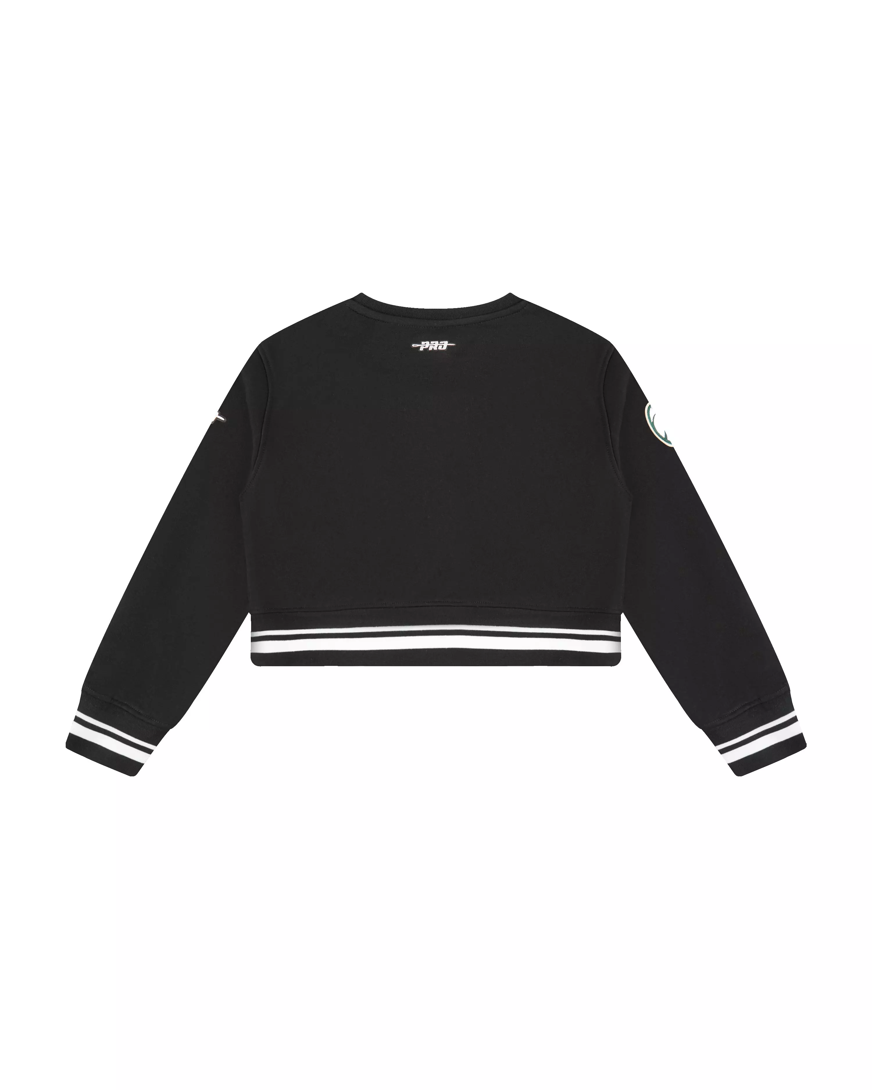 Pro Standard Big Girls' NBA Milwaukee Bucks Retro Classic Rib Fleece PO Sweatshirt - Black - BLACK