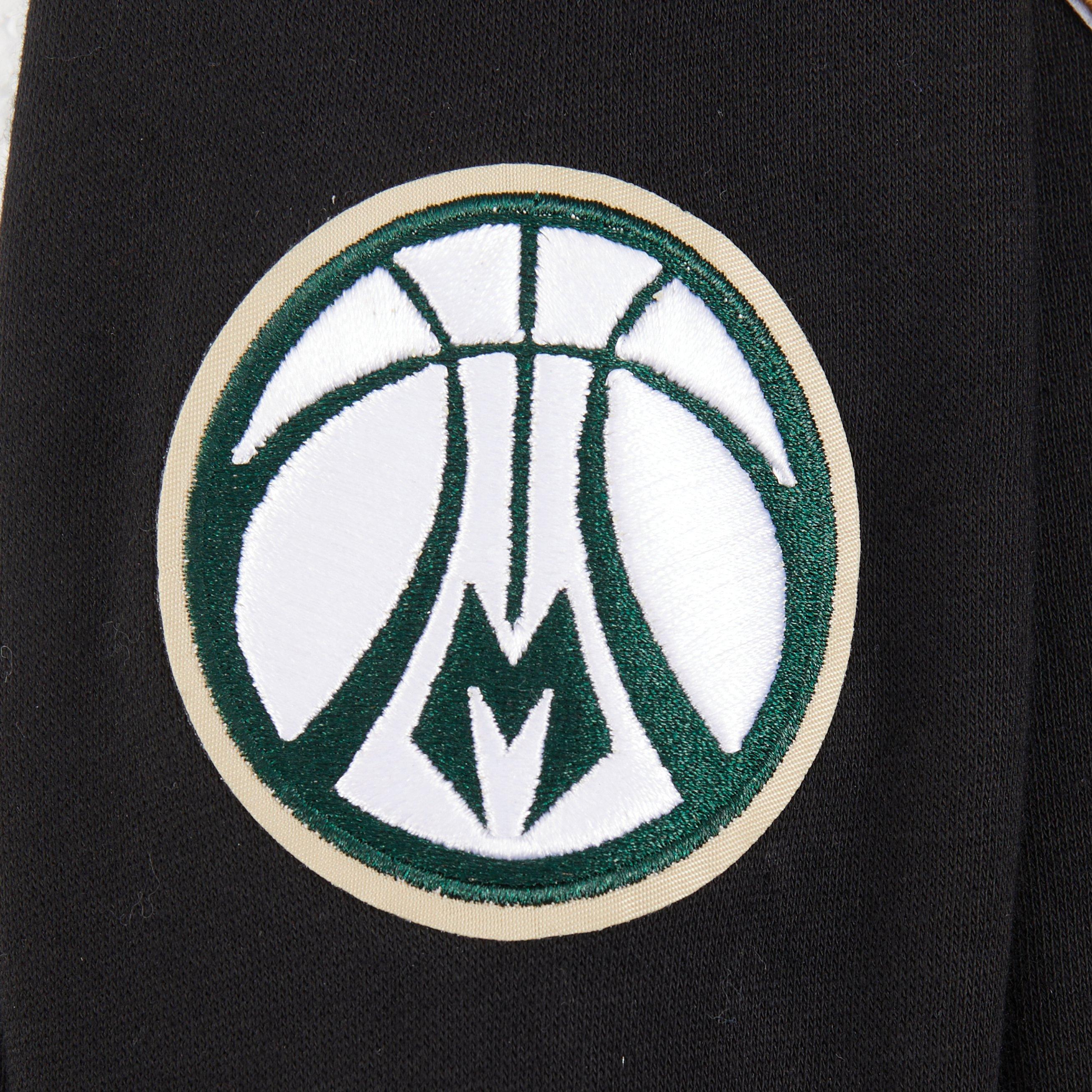Pro Standard Big Girls' NBA Milwaukee Bucks Retro Classic Rib Fleece PO Sweatshirt - Black - BLACK Thumbnail View 4