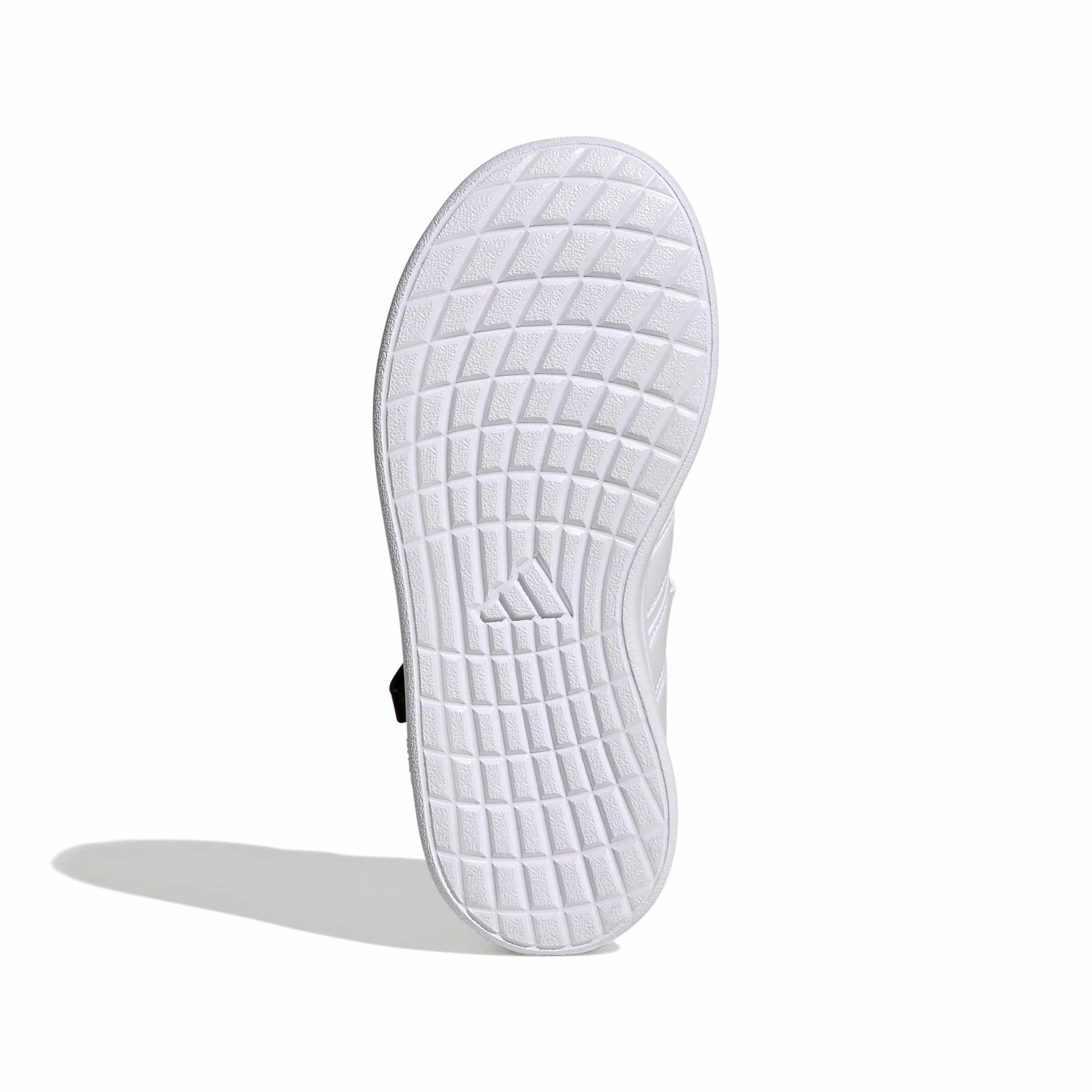 adidas Lightorama Court "Ftwr White/Lucid Pink/Silver Metallic" Preschool Girls' Shoe - WHITE/PINK/SILVER