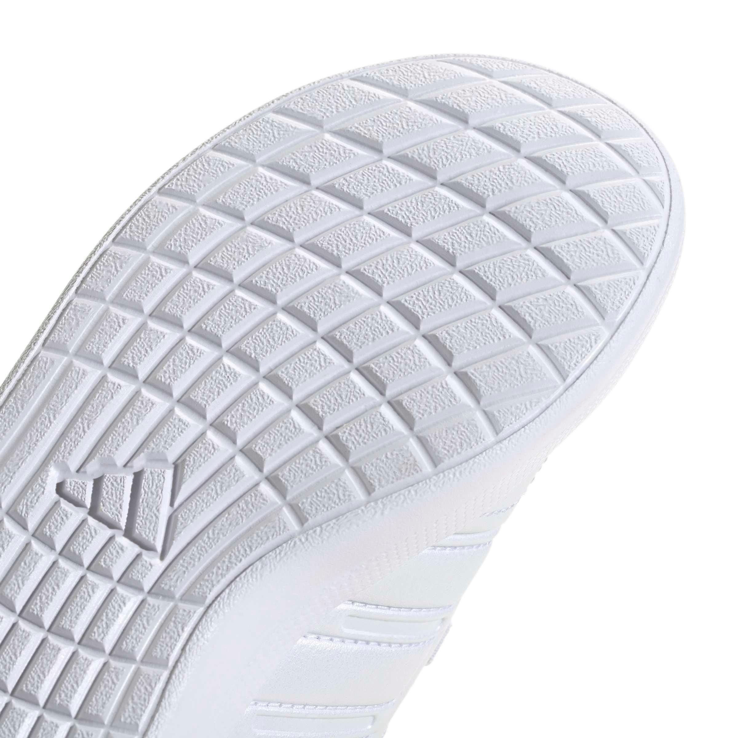 adidas Lightorama Court "Ftwr White/Lucid Pink/Silver Metallic" Preschool Girls' Shoe - WHITE/PINK/SILVER
