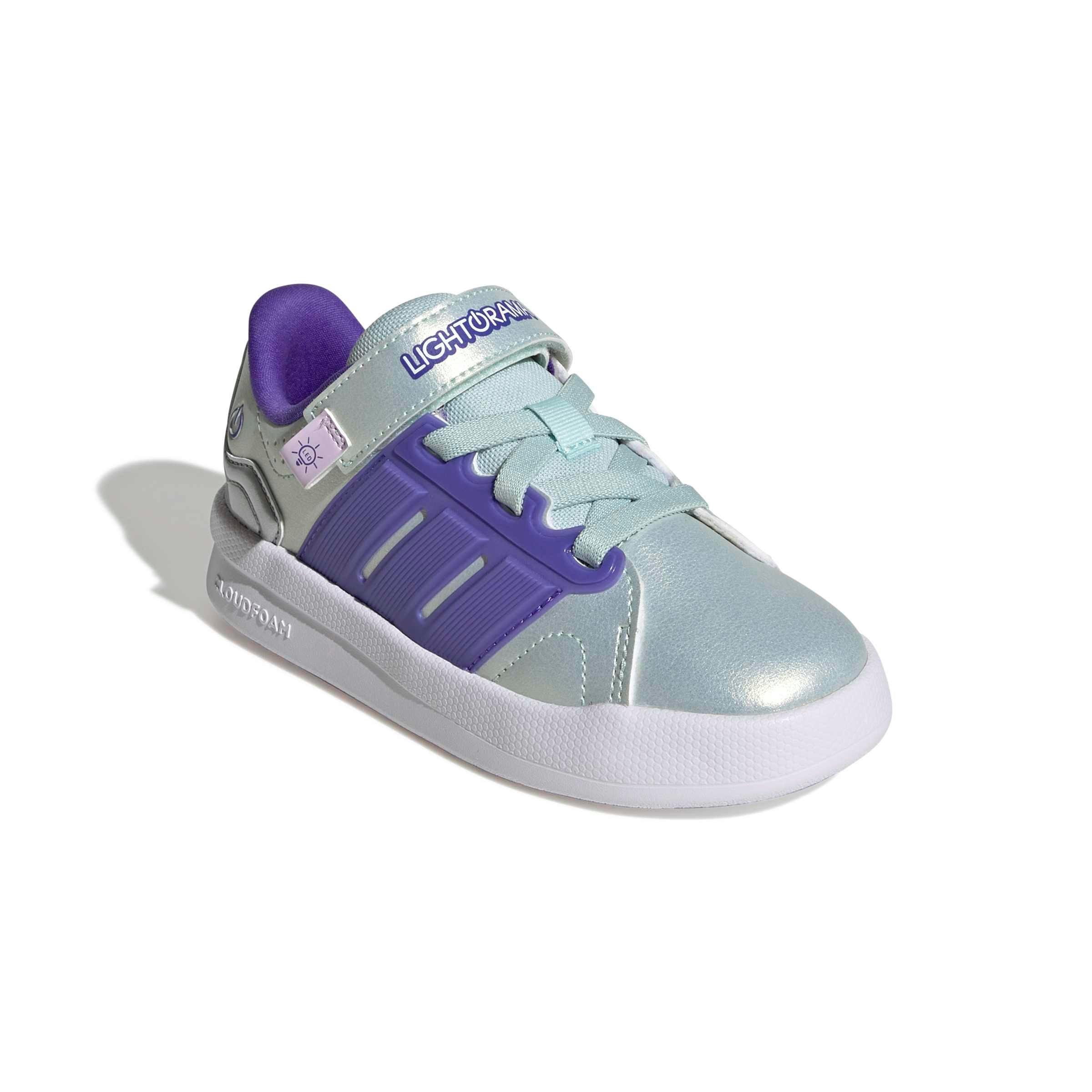 adidas Lightorama Court "Halo Mint/Solar Purple/Ice Lavender" Preschool Girls' Shoe - MINT/PURPLE/LAVENDER