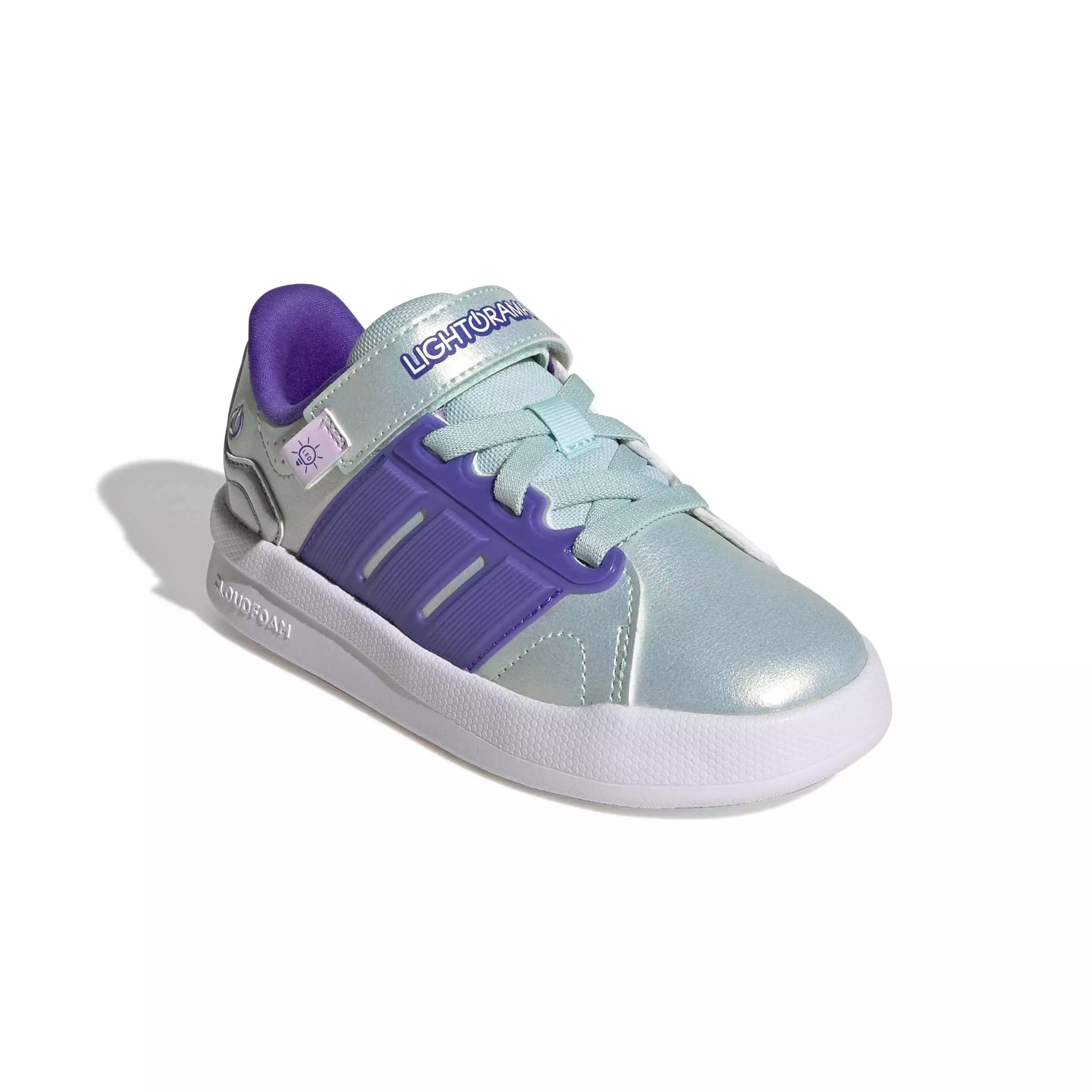 adidas Lightorama Court "Halo Mint/Solar Purple/Ice Lavender" Preschool Girls' Shoe - MINT/PURPLE/LAVENDER