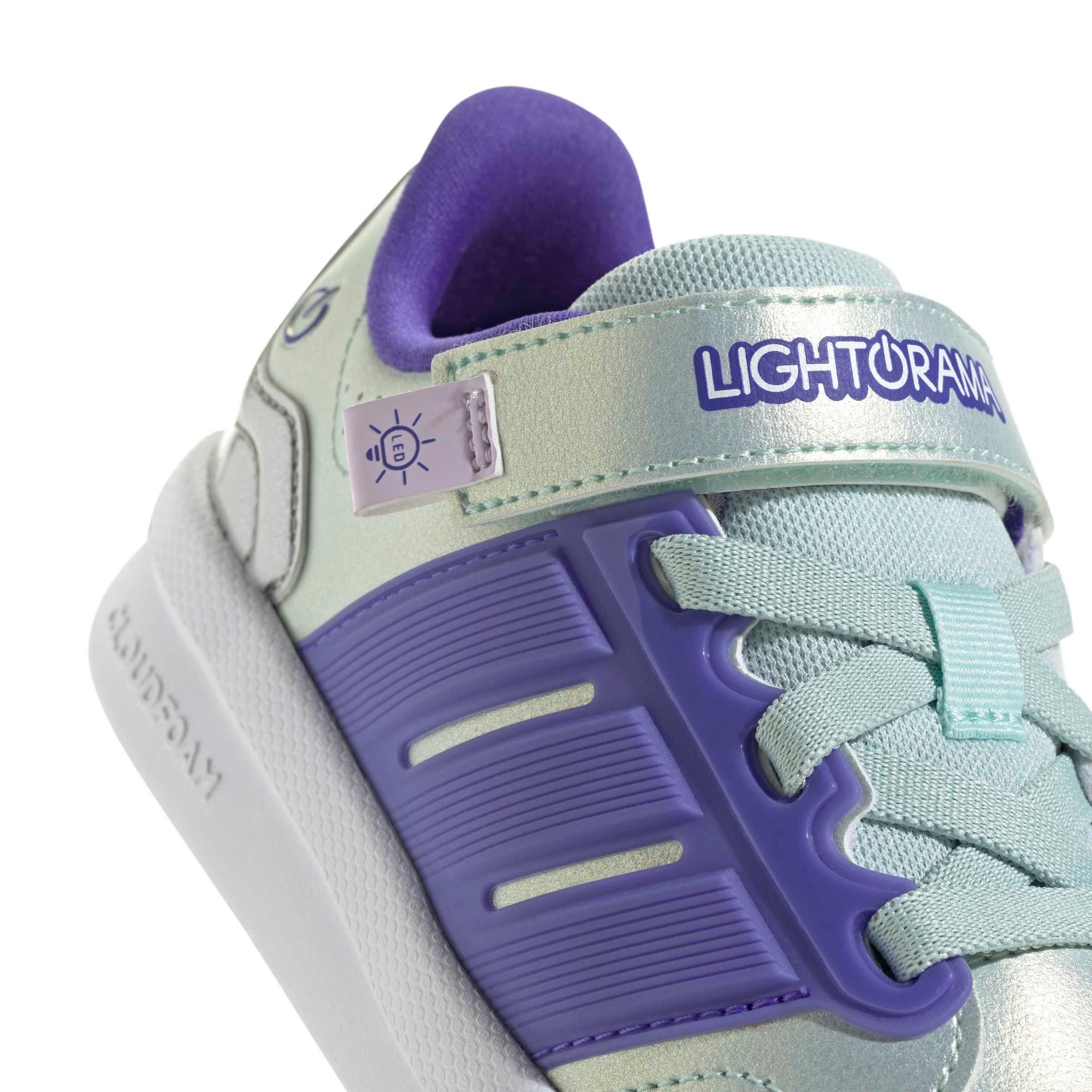 adidas Lightorama Court "Halo Mint/Solar Purple/Ice Lavender" Preschool Girls' Shoe - MINT/PURPLE/LAVENDER