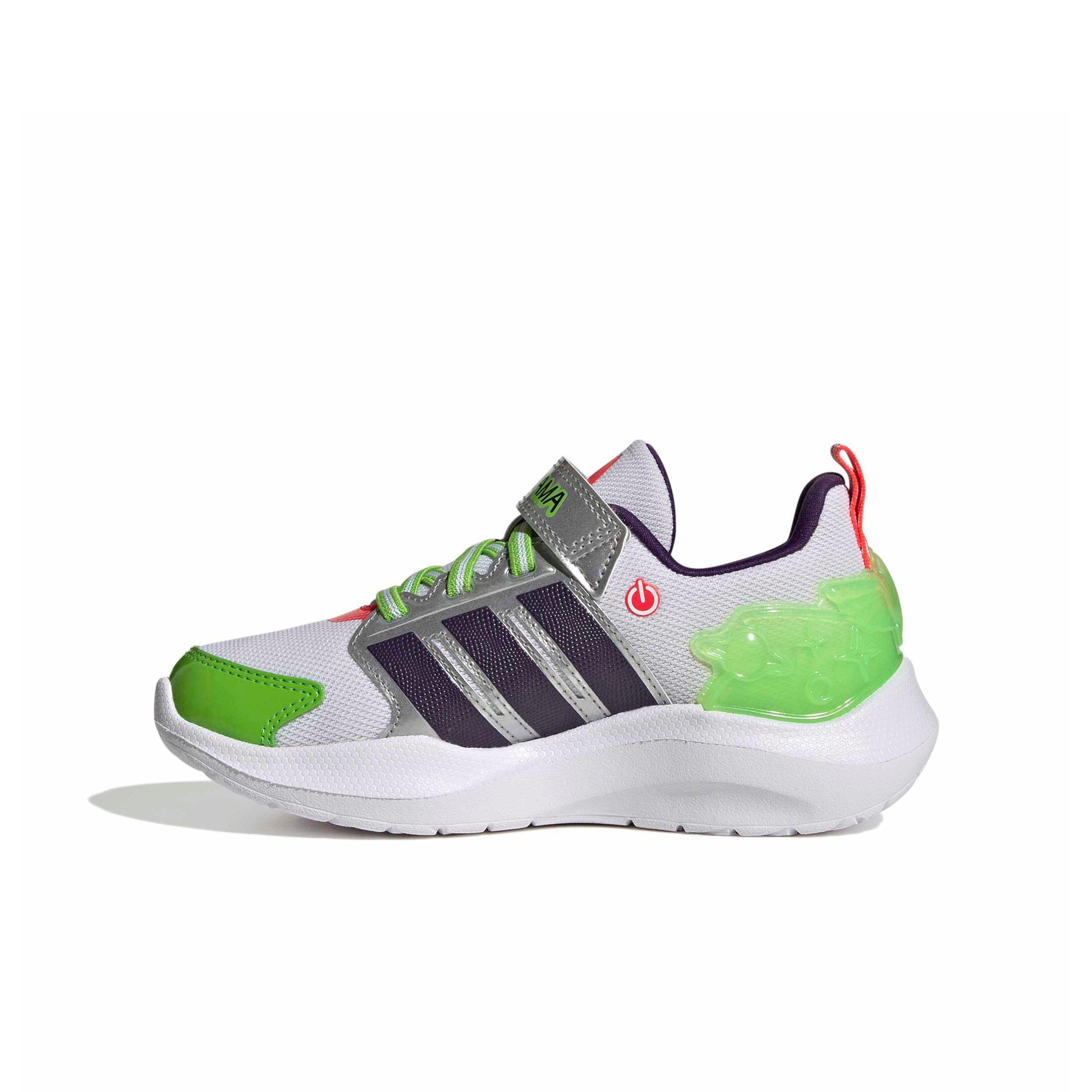 adidas Pixar Toy Story Lightorama Runner "Ftwr White/Violet/Lucid Red" Preschool Girls' Shoe - WHITE/VIOLET/RED