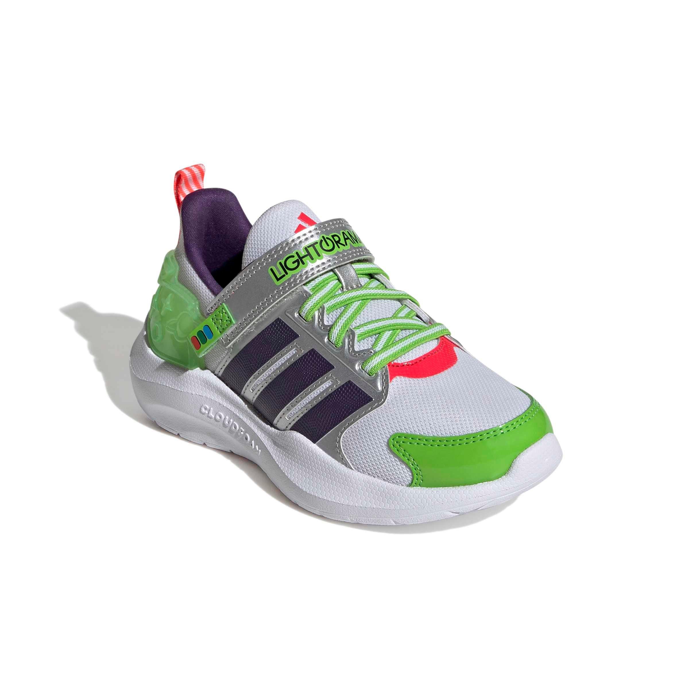 adidas Pixar Toy Story Lightorama Runner "Ftwr White/Violet/Lucid Red" Preschool Girls' Shoe - WHITE/VIOLET/RED