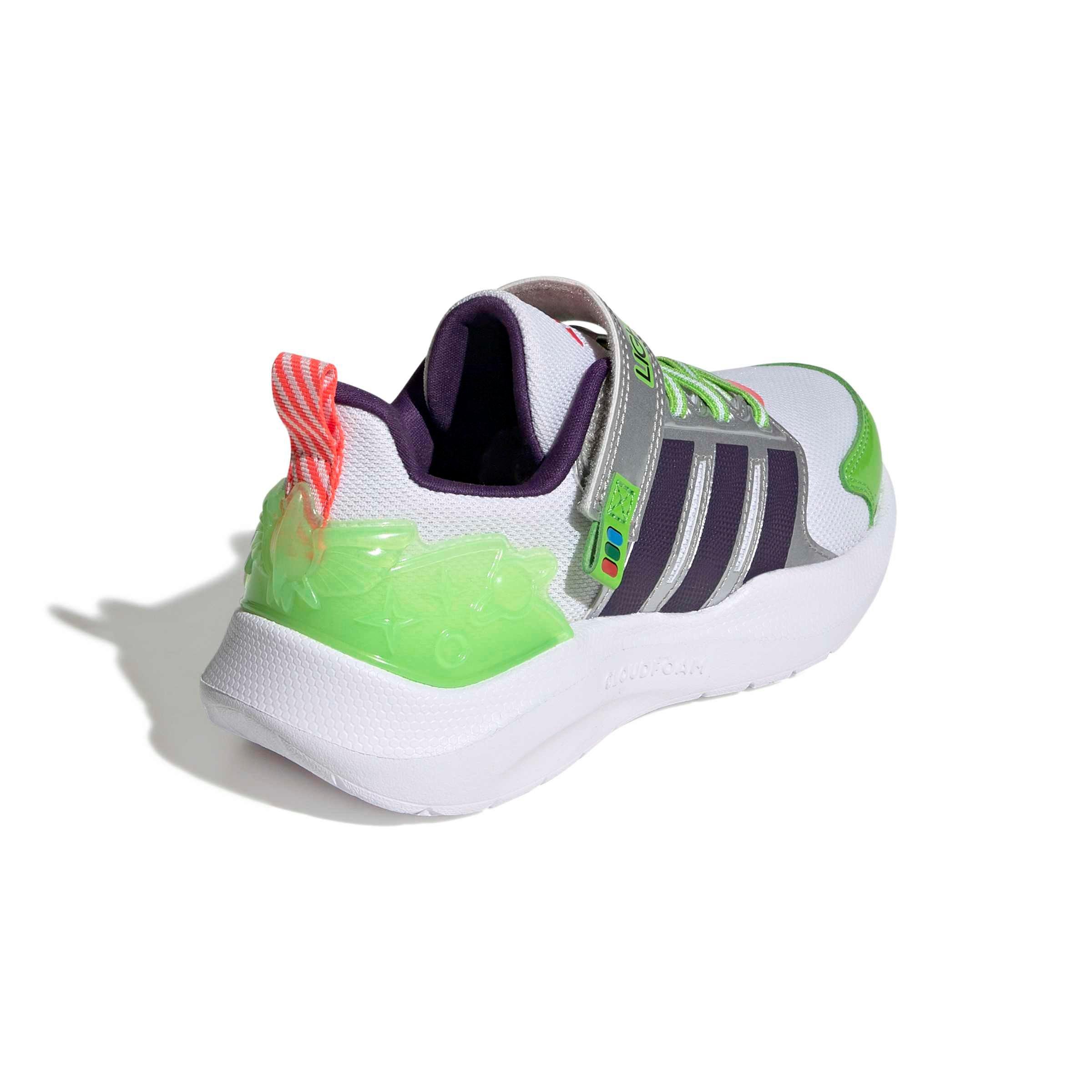 adidas Pixar Toy Story Lightorama Runner "Ftwr White/Violet/Lucid Red" Preschool Girls' Shoe - WHITE/VIOLET/RED