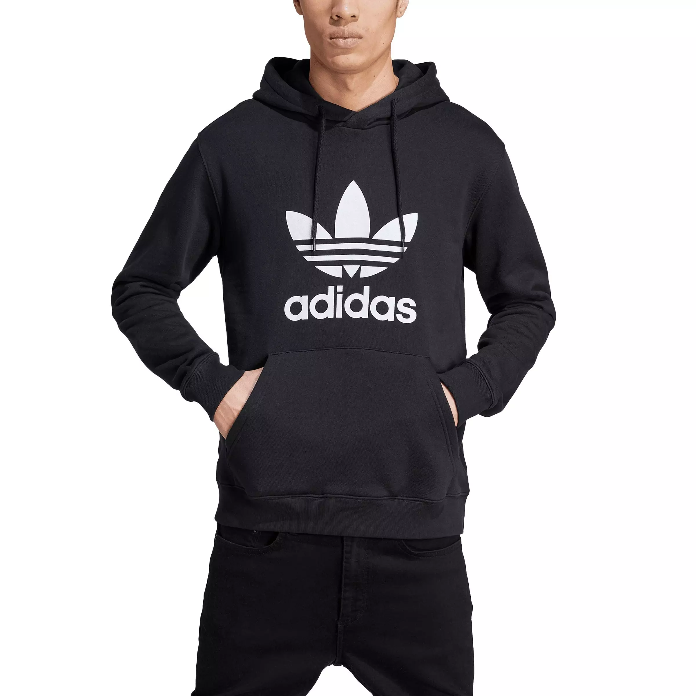 adidas Originals Men's Adicolor Classics Trefoil Heritage Hoodie-Black - BLACK