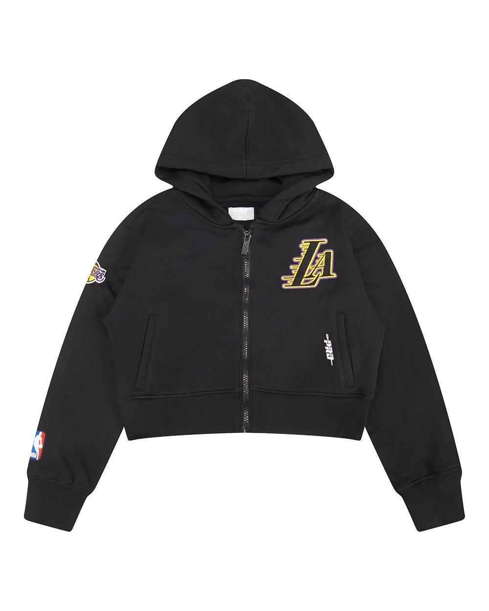 Pro Standard Big Girls' NBA Los Angeles Lakers Classic Fleece Full-Zip Jacket -Black - BLACK Thumbnail View 1
