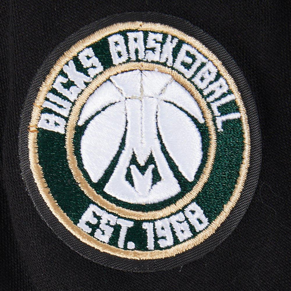 Pro Standard NBA Milwaukee Bucks Classic Big Girls'​ Fleece Pullover Hoodie - Black - BLACK Thumbnail View 4