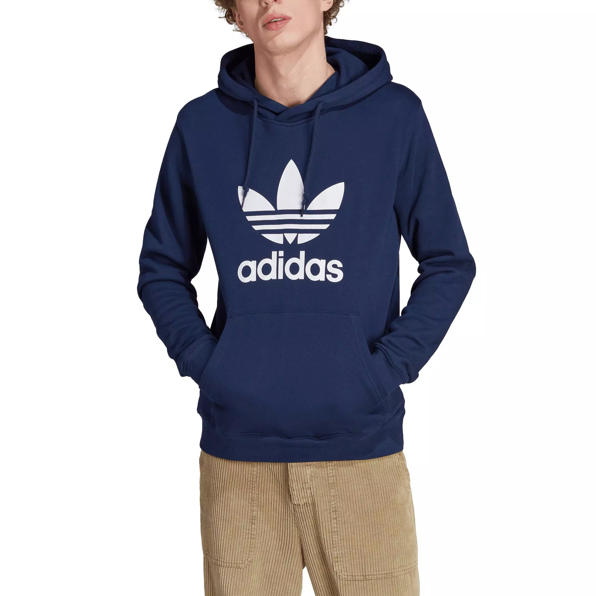 adidas Originals Men's Adicolor Classics Trefoil Heritage Hoodie-Navy - NAVY