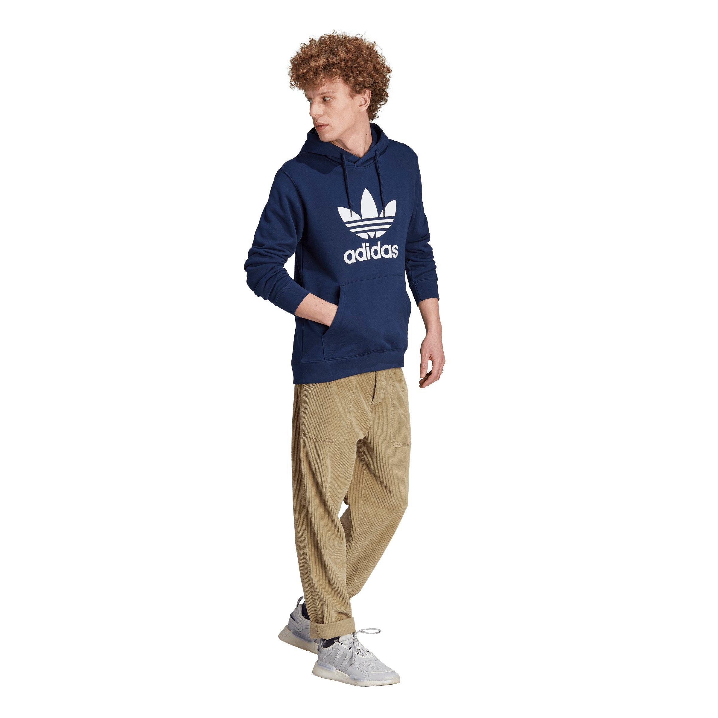 adidas Originals Men's Adicolor Classics Trefoil Heritage Hoodie-Navy - NAVY Thumbnail View 5