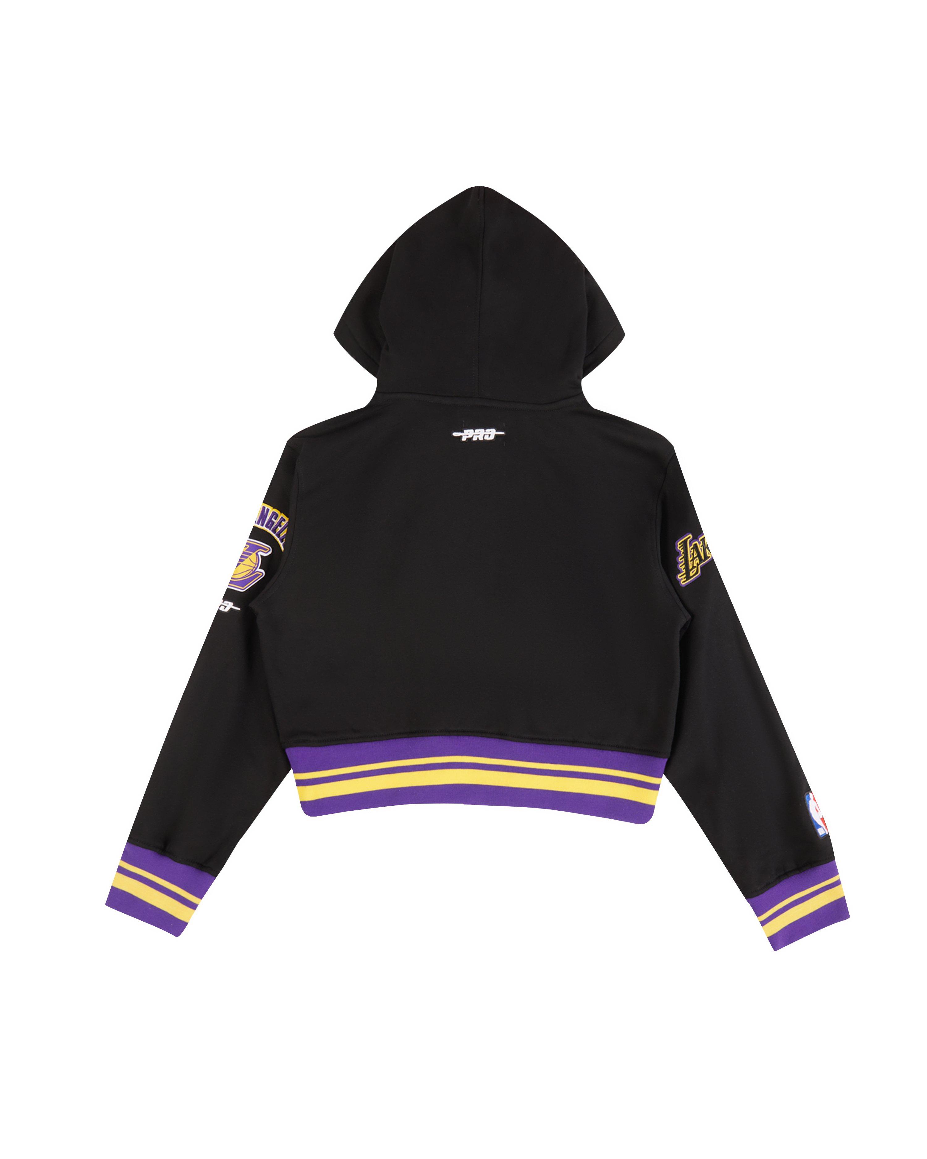 Pro Standard Big Girls' NBA Los Angeles Lakers Retro Classic Rib Fleece PO Hoodie - Black/Purple - BLACK/PURPLE Thumbnail View 2