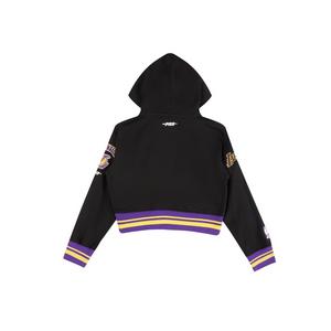 Pro Standard Big Girls' NBA Los Angeles Lakers Retro Classic Rib Fleece PO Hoodie -Black/Purple