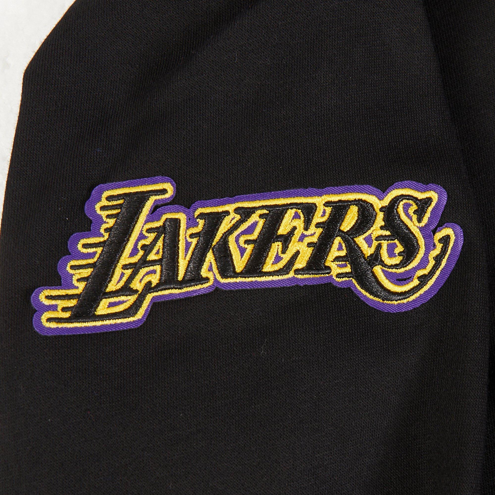 Pro Standard Big Girls' NBA Los Angeles Lakers Retro Classic Rib Fleece PO Hoodie -Black/Purple - BLACK/PURPLE Thumbnail View 3