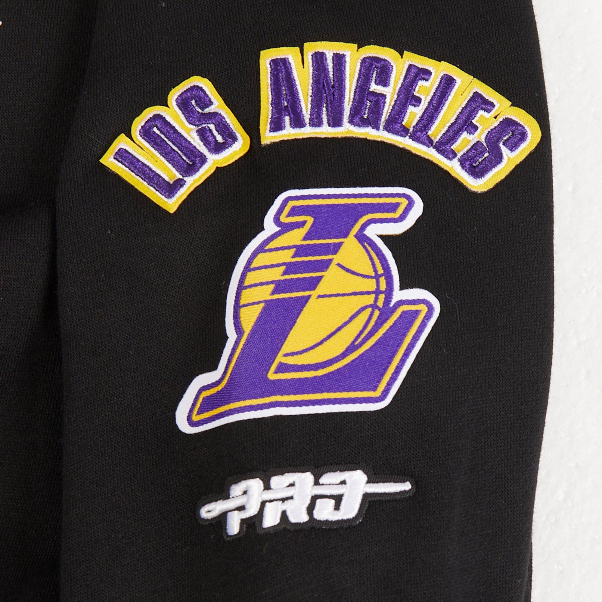 Pro Standard Big Girls' NBA Los Angeles Lakers Retro Classic Rib Fleece PO Hoodie - Black/Purple - BLACK/PURPLE Thumbnail View 4