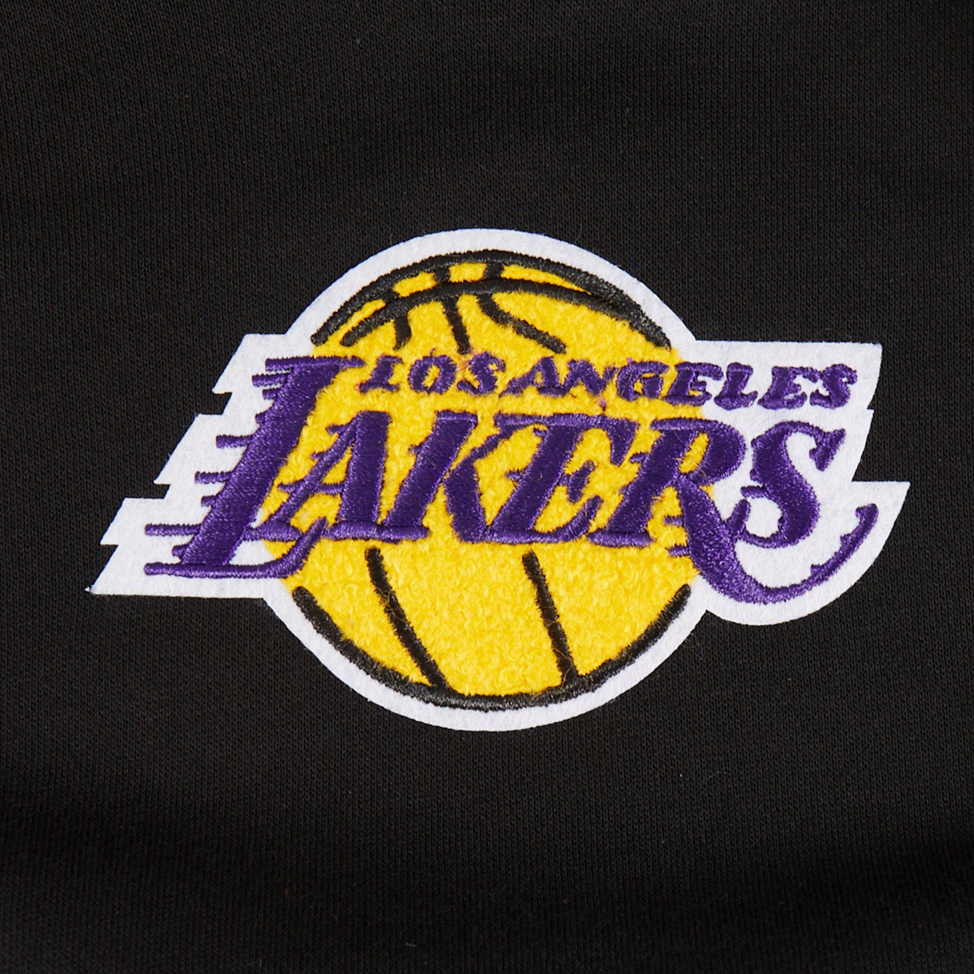 Pro Standard Big Girls' NBA Los Angeles Lakers Retro Classic Rib Fleece PO Hoodie - Black/Purple - BLACK/PURPLE Thumbnail View 5