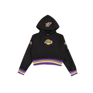Pro Standard Big Girls' NBA Los Angeles Lakers Retro Classic Rib Fleece PO Hoodie -Black/Purple