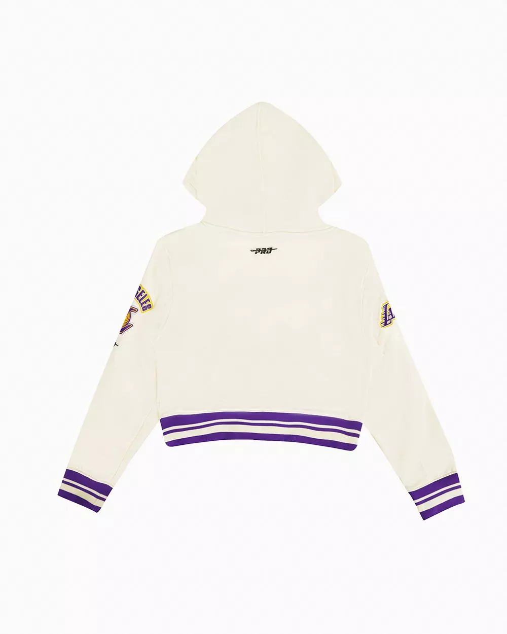 Pro Standard Big Girls' NBA Los Angeles Lakers Retro Rib Fleece Pull Over Hoodie - White/Purple - WHITE/PURPLE