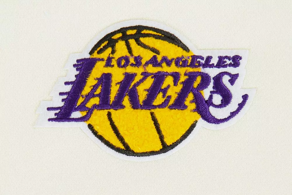 Pro Standard Big Girls' NBA Los Angeles Lakers Retro Rib Fleece Pull Over Hoodie - White/Purple - WHITE/PURPLE