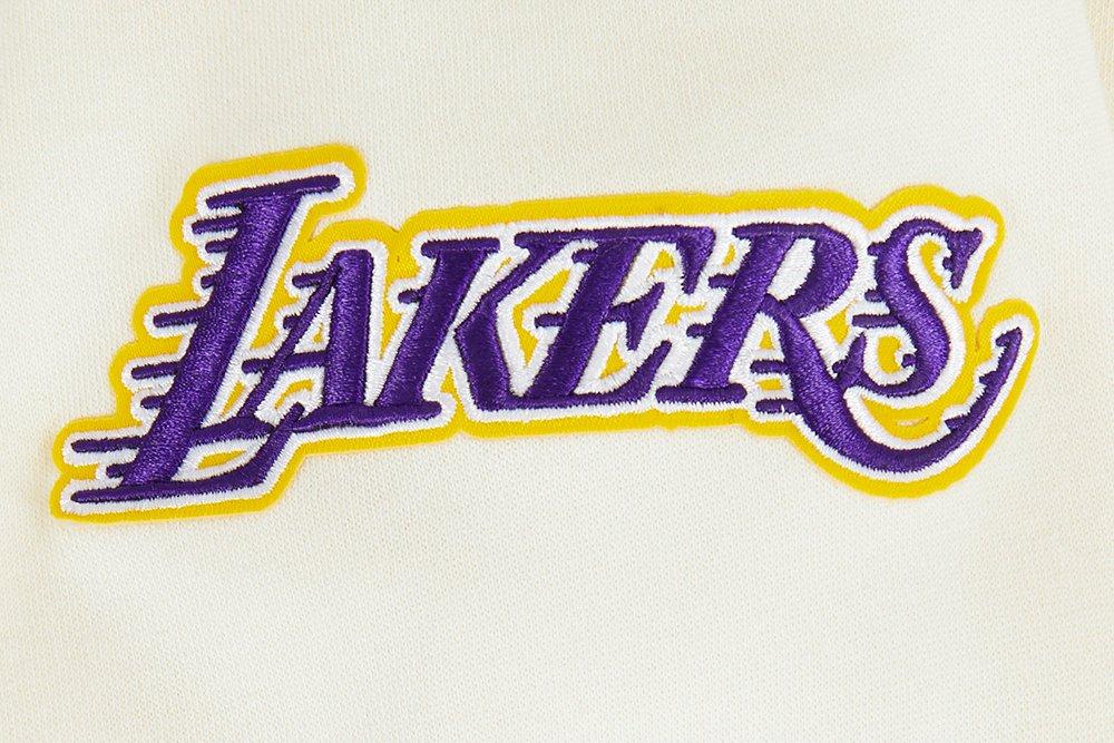 Pro Standard Big Girls' NBA Los Angeles Lakers Retro Rib Fleece Pull Over Hoodie - White/Purple - WHITE/PURPLE Thumbnail View 5