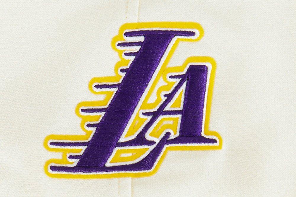 Pro Standard Big Girls' NBA Los Angeles Lakers Retro Rib Fleece Pull Over Hoodie - White/Purple - WHITE/PURPLE Thumbnail View 6