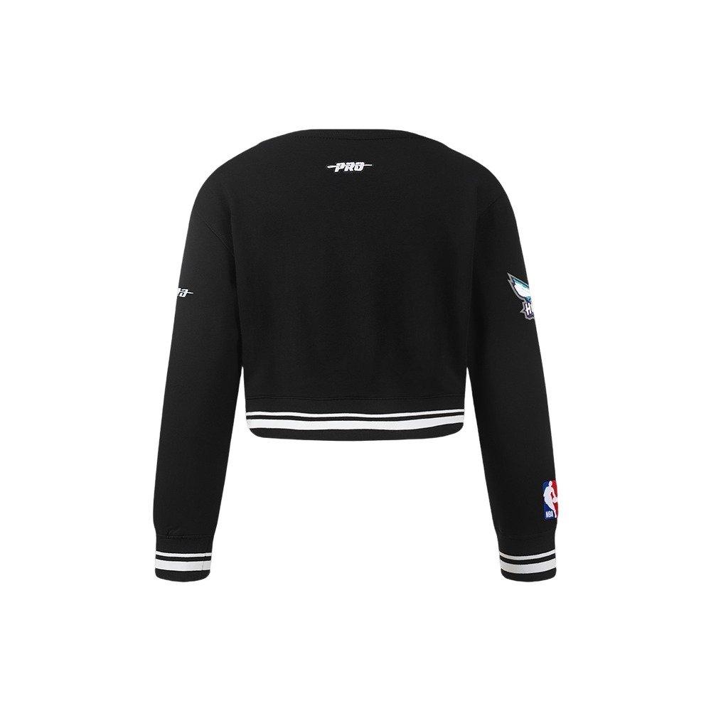 Pro Standard NBA Charlotte Hornets Retro Classic Little Girls' Black Rib Fleece Crewneck