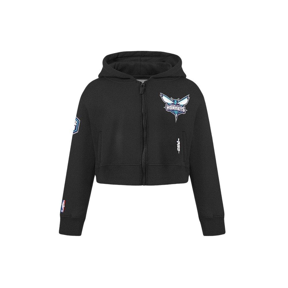 Pro Standard Little Girls' NBA Charlotte Hornets Classic Fleece Full-Zip Jacket -Black - BLACK Thumbnail View 1