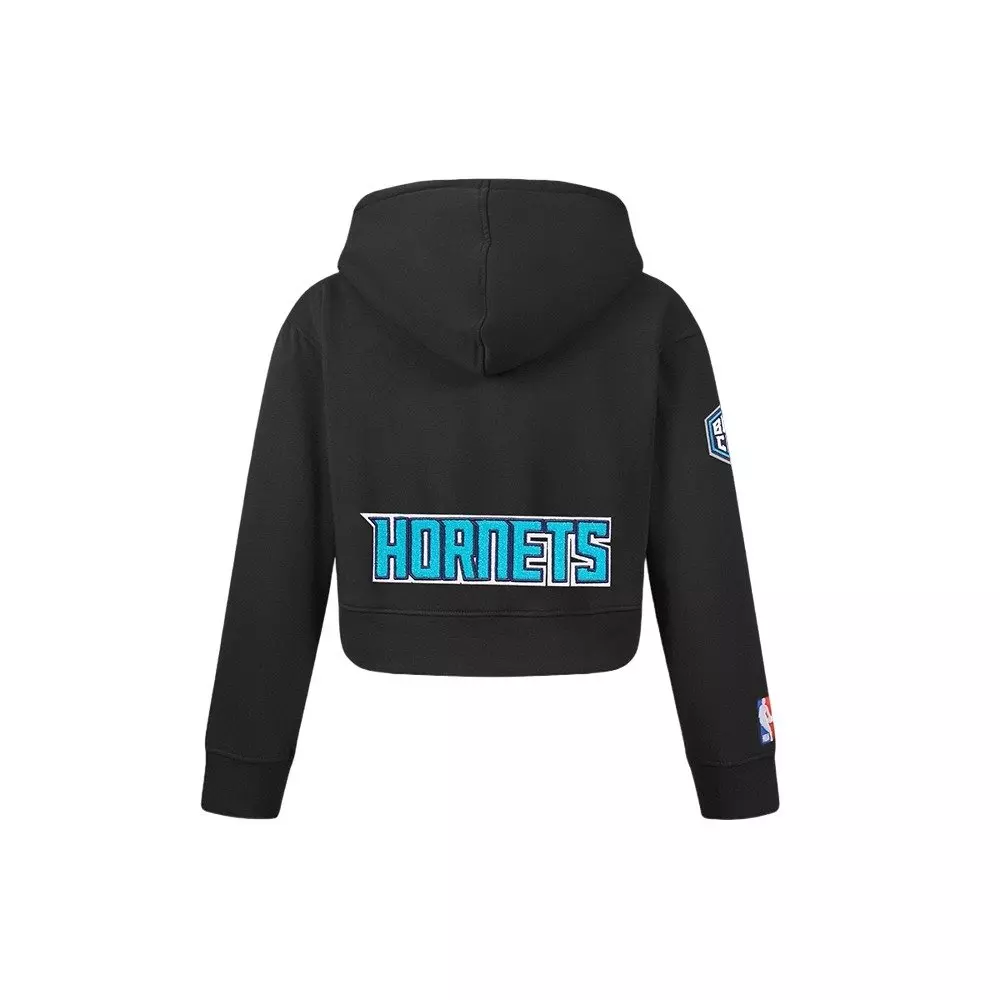 Pro Standard Little Girls' NBA Charlotte Hornets Classic Fleece Full-Zip Jacket -Black - BLACK