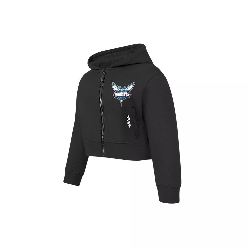 Pro Standard Little Girls' NBA Charlotte Hornets Classic Fleece Full-Zip Jacket - Black - BLACK